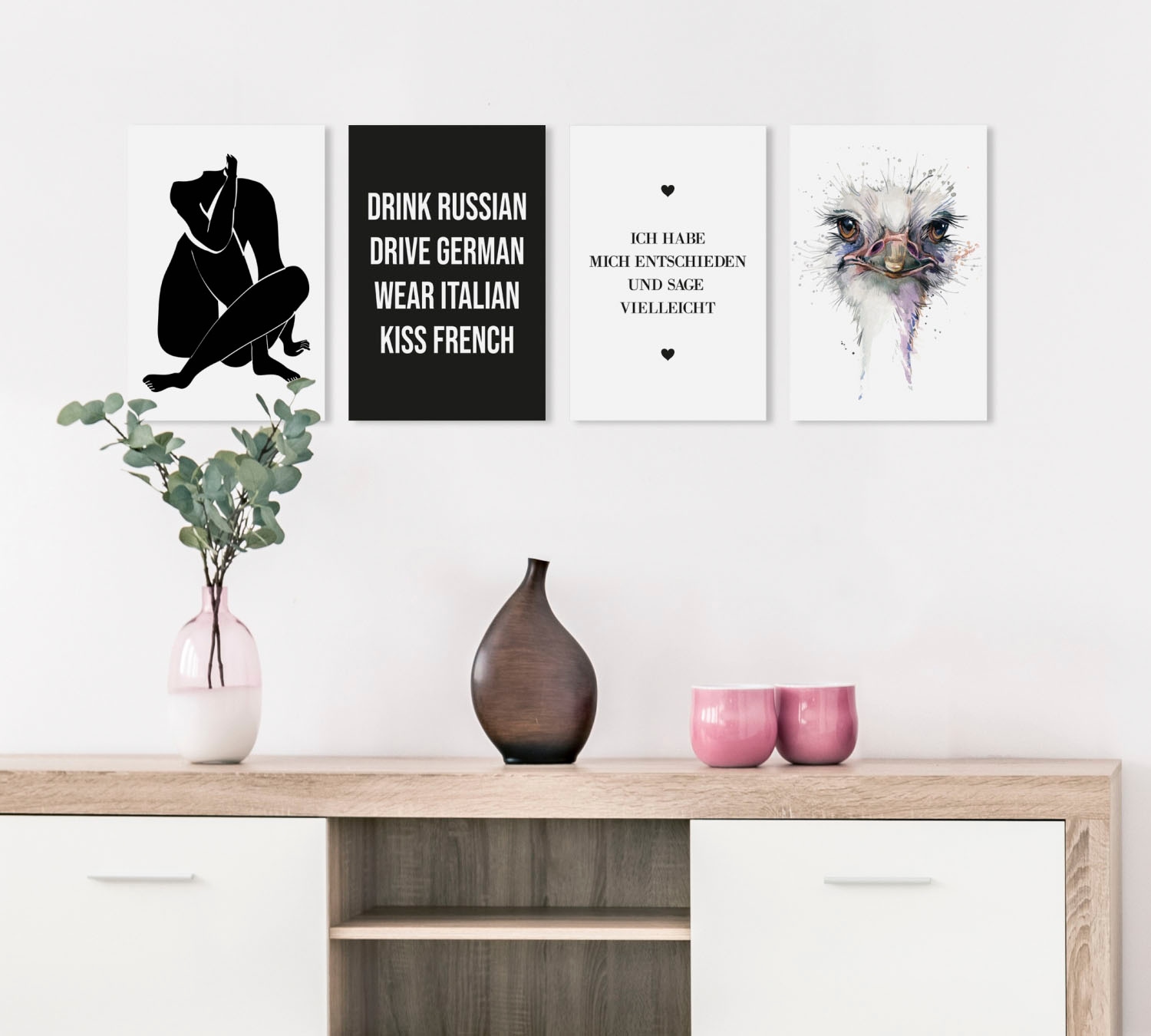 queence Acrylglasbild »Spruch« Herz | Herzbilder | Herzen | Schwarz-Weiß | Sprüche | Sprüche & Texte Fine Art-Print in Galeriequalität