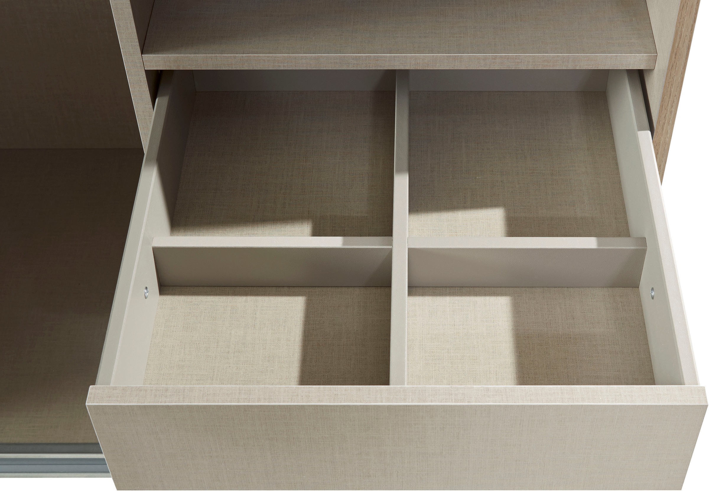 rauch Schwebetürenschrank »Kleiderschrank Schrank Garderobe TOPSELLER OTELI inkl. Inneneinteilung«, mit 3 Innenschubladen sowie zusätzlichen Einlegeböden MADE IN GERMANY