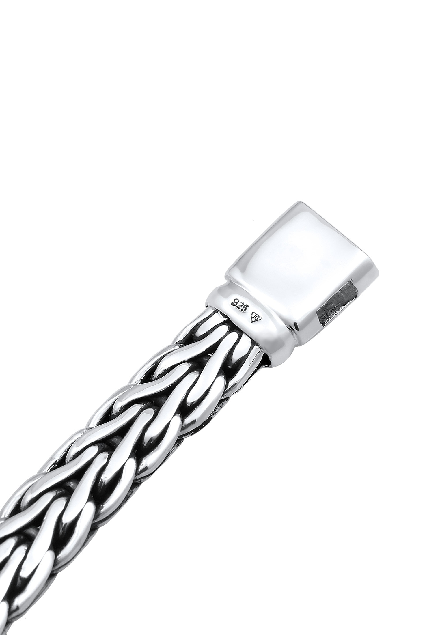 Kuzzoi Armband »Gliederarmband Zopfmuster Unisex 925er Silber«