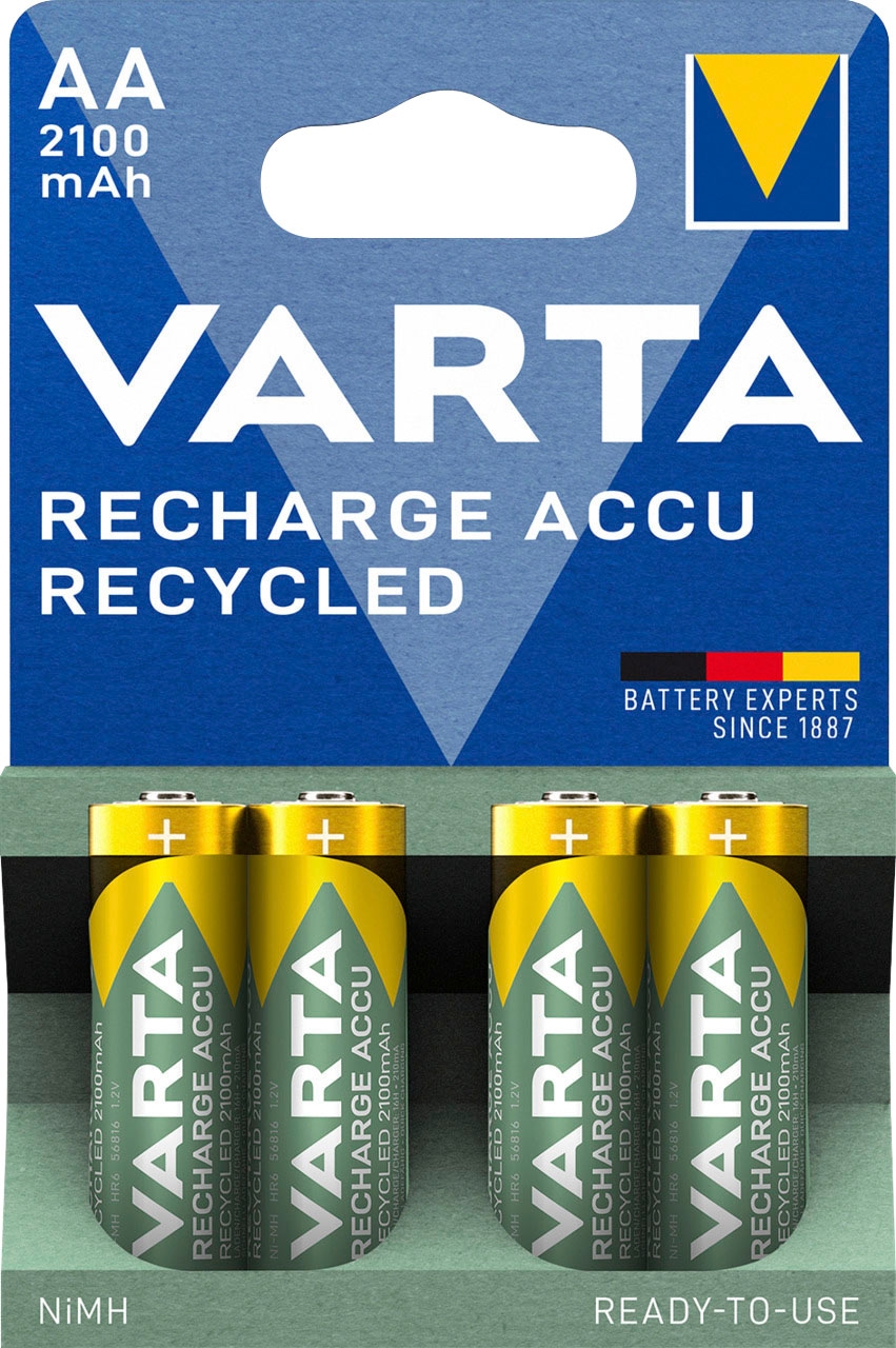 VARTA wiederaufladbare Batterien »wiederaufladbare Akkus«, VARTA 4 St.), Accu V, 1,2 Recharge (Packung