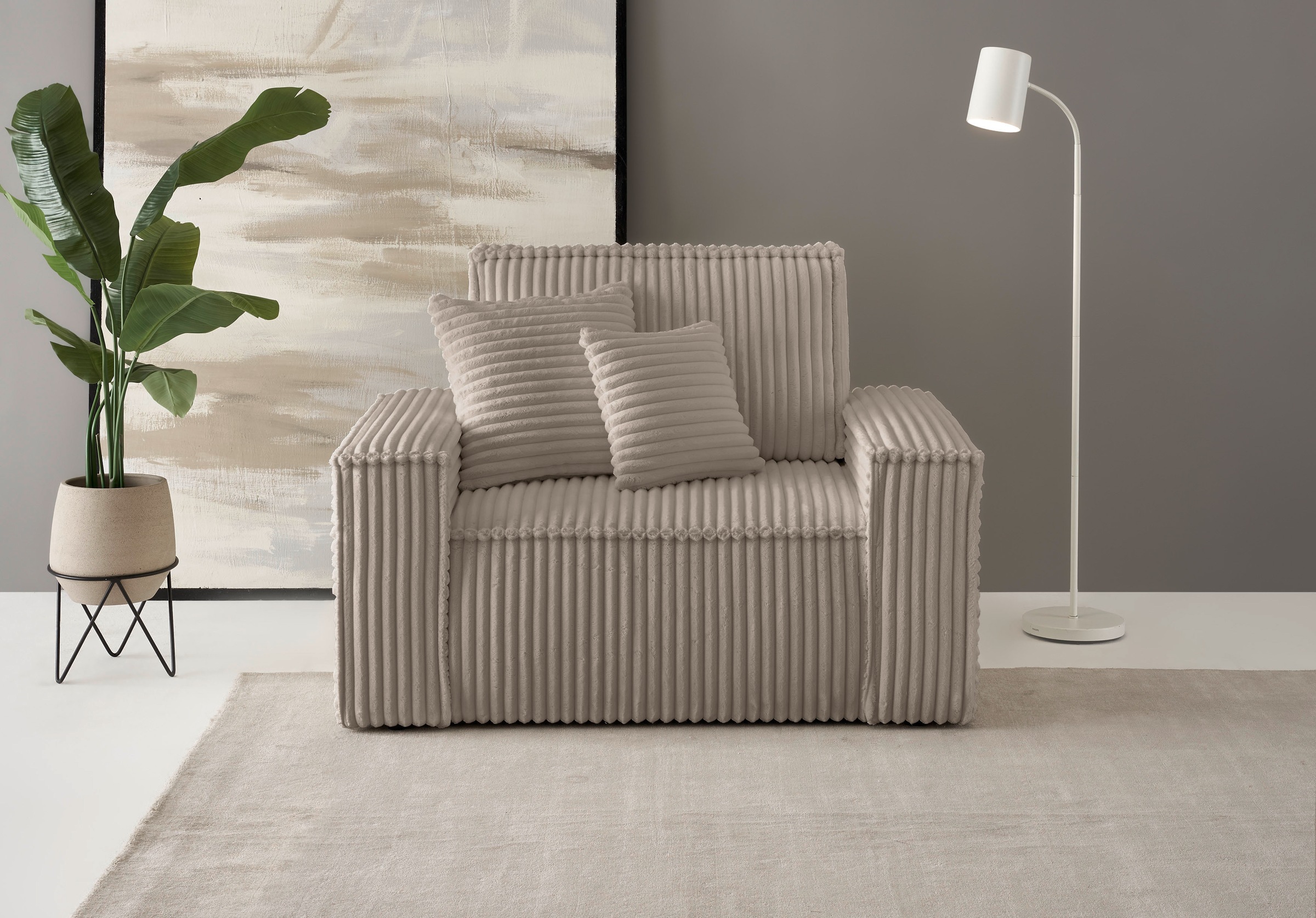 OTTO home Loveseat »FINNLEY, XXL-Sessel, Lesesessel, trendige Stoffe, inkl. günstig online kaufen