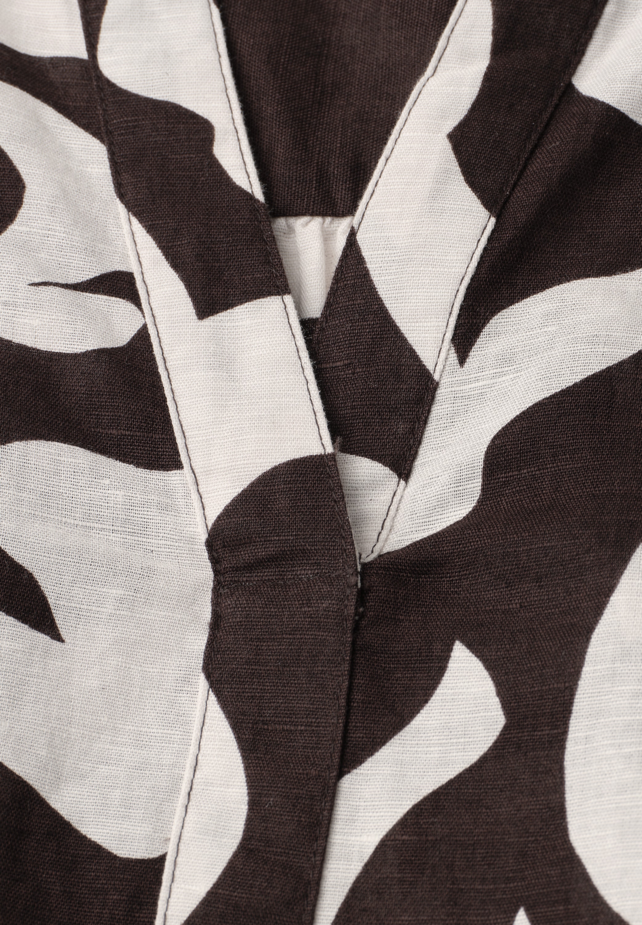 STREET ONE Druckbluse Sommerbluse mit Split Neck aus Leinenmix