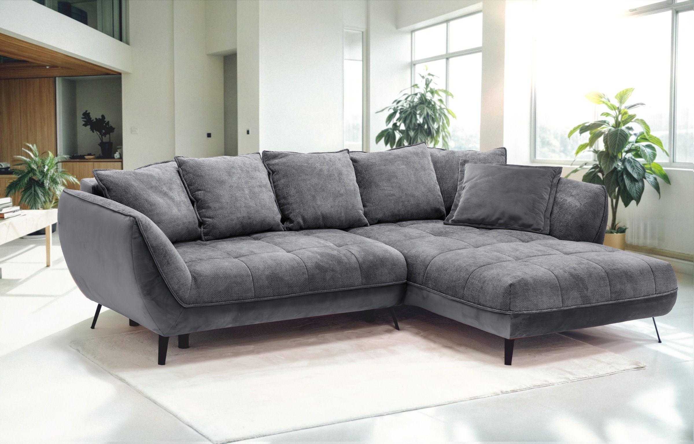 exxpo - sofa fashion Ecksofa »Midway mit einfacher Easy-Lift-Bettfunktion, günstig online kaufen