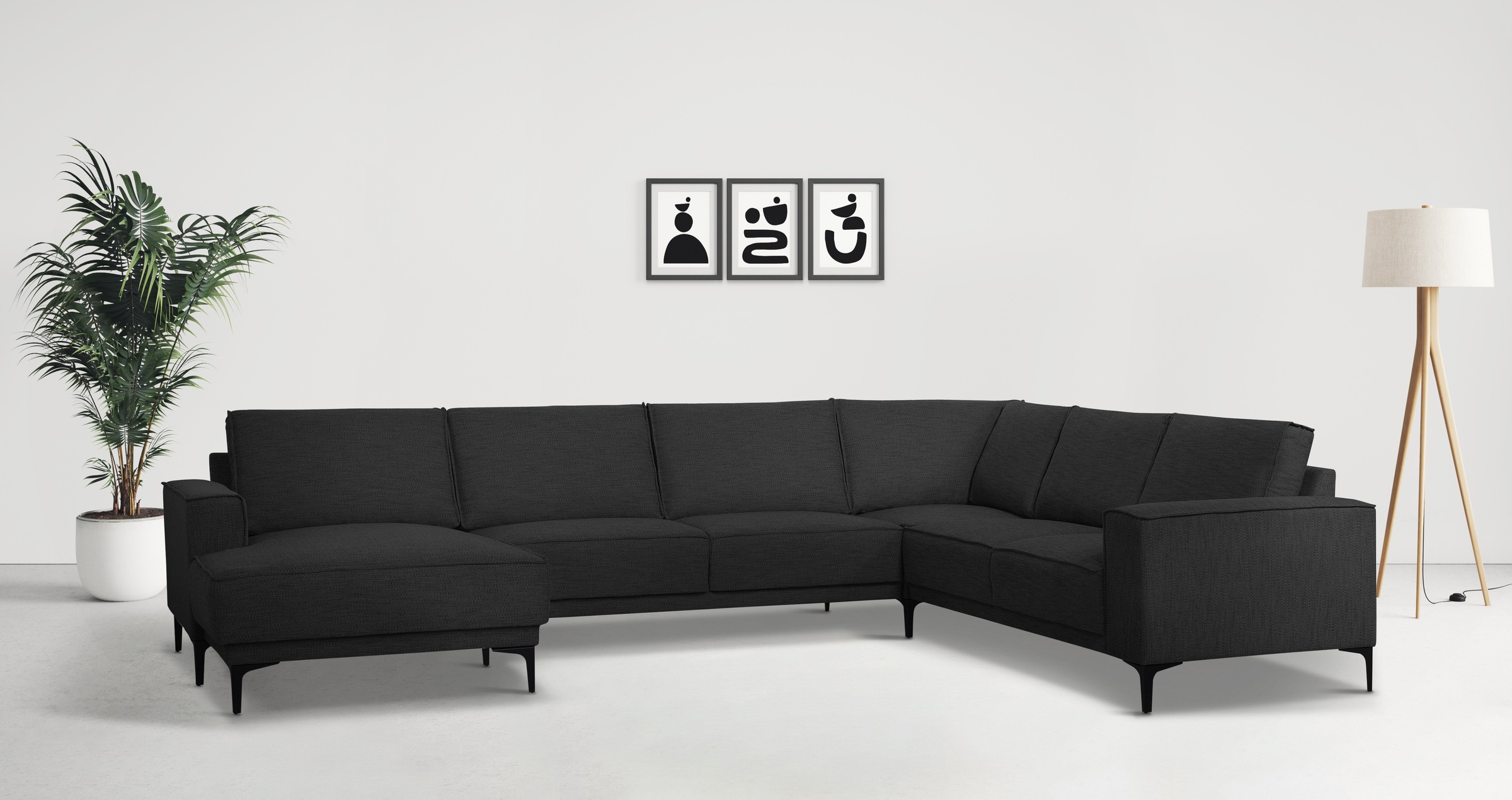 Places of Style Wohnlandschaft »XXL Sofa Oland, Struktur, Flachgewebe, Luxu günstig online kaufen