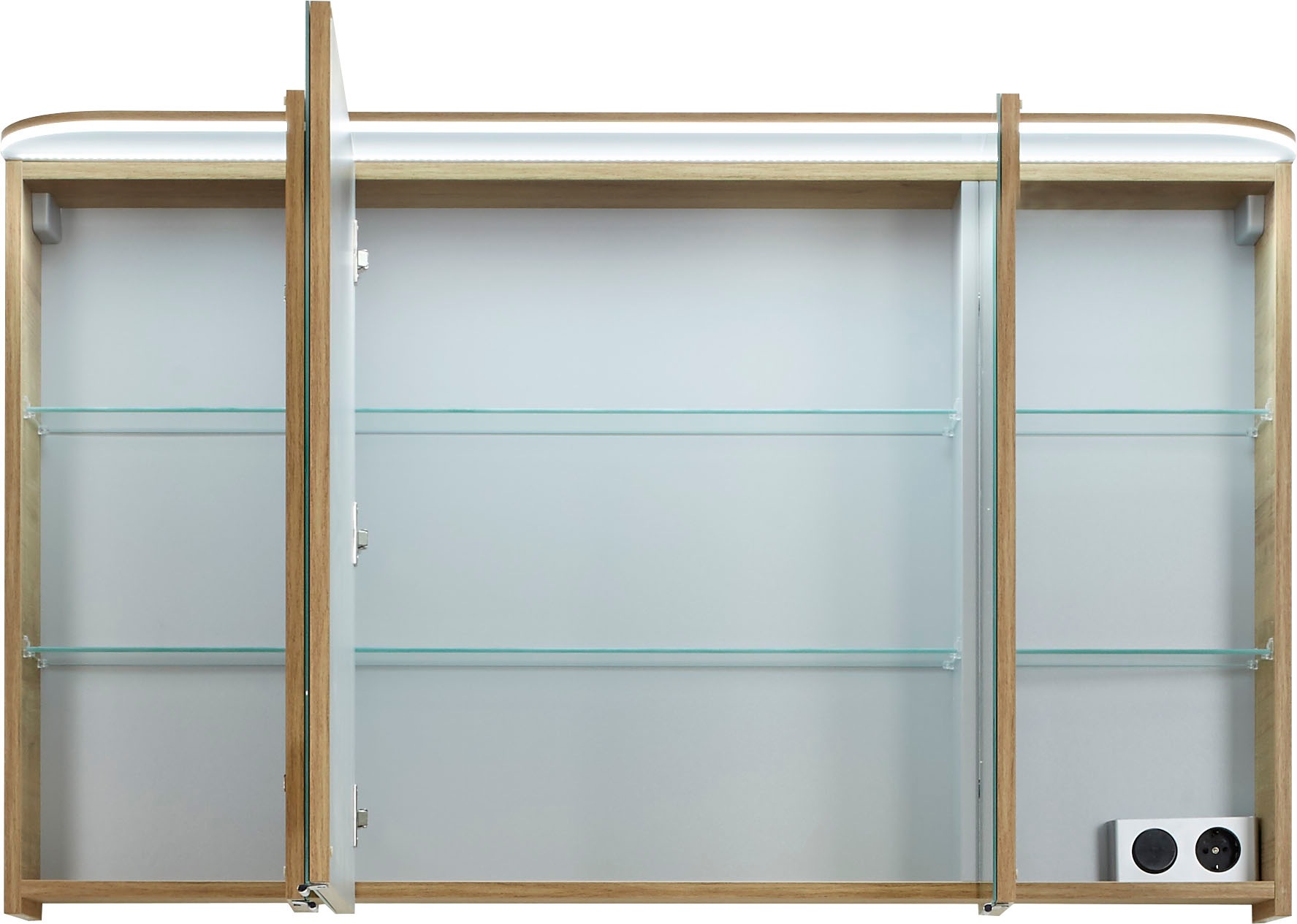Saphir Badmöbel-Set »Balto Sprint 2-teilig, Mineralmarmor-Waschtisch mit LED-Spiegelschrank«, (2 St.), Badezimmer Set inkl. Türdämpfer, 3 Türen, 2 Schubladen