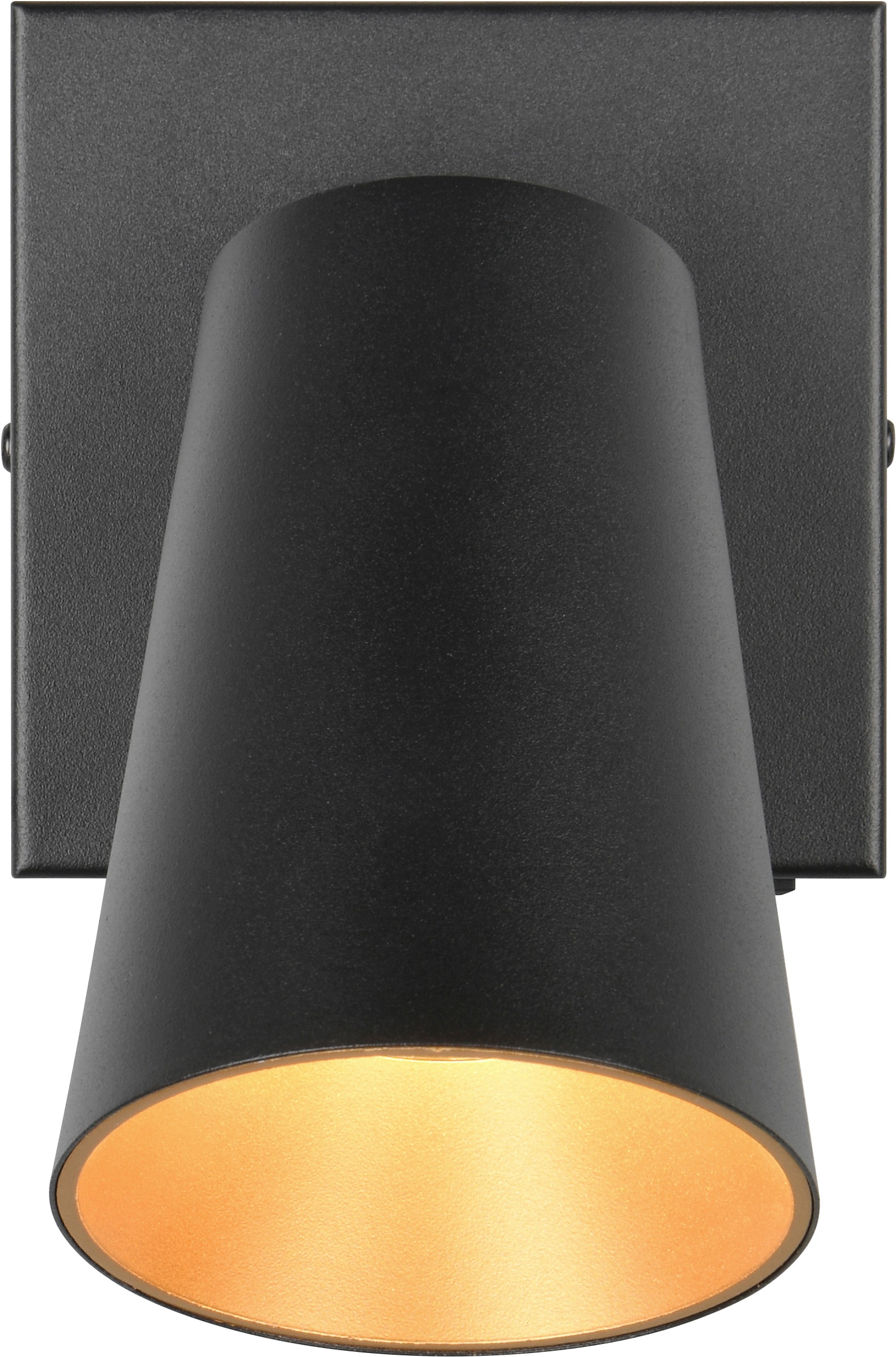 TRIO Leuchten Wandstrahler »SHARP, Spot 1-flammig exkl 1x GU10 max 10W schwenkbar & drehbar« GU10 1 Stk. warmweiß - kaltweiß Schirm innen gold, Kippschalter, Spot für Wandmontage + Deckenmontage