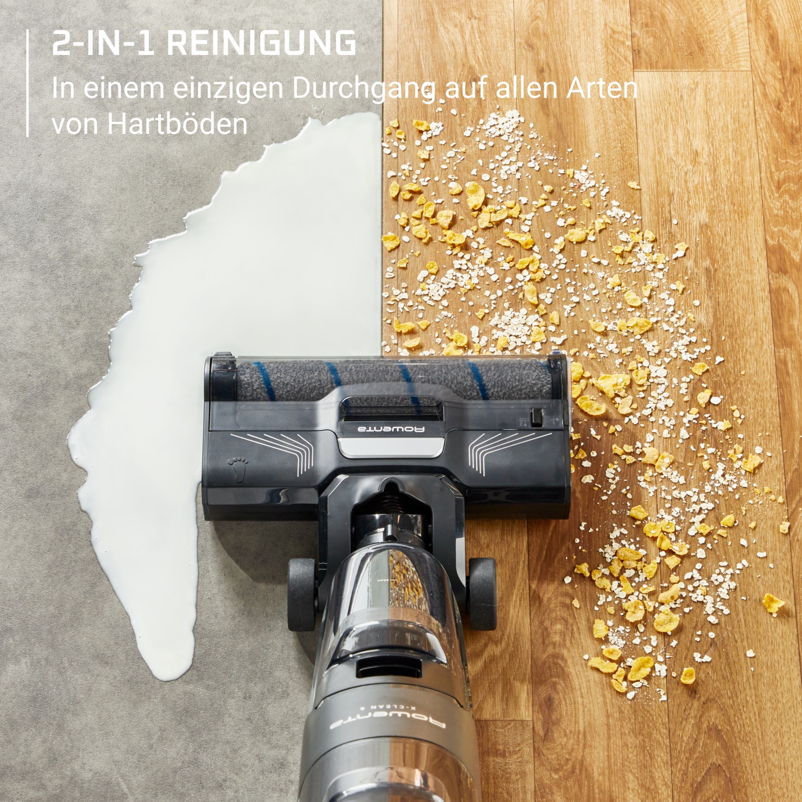 Rowenta Nass-Trocken-Akkusauger »X-Clean 4, kabellos, 2-in-1 Staubsauger für alle Hartböden«, kabellos, Selbstreinigungsfunktion, Schmutzerkennung, GZ5037