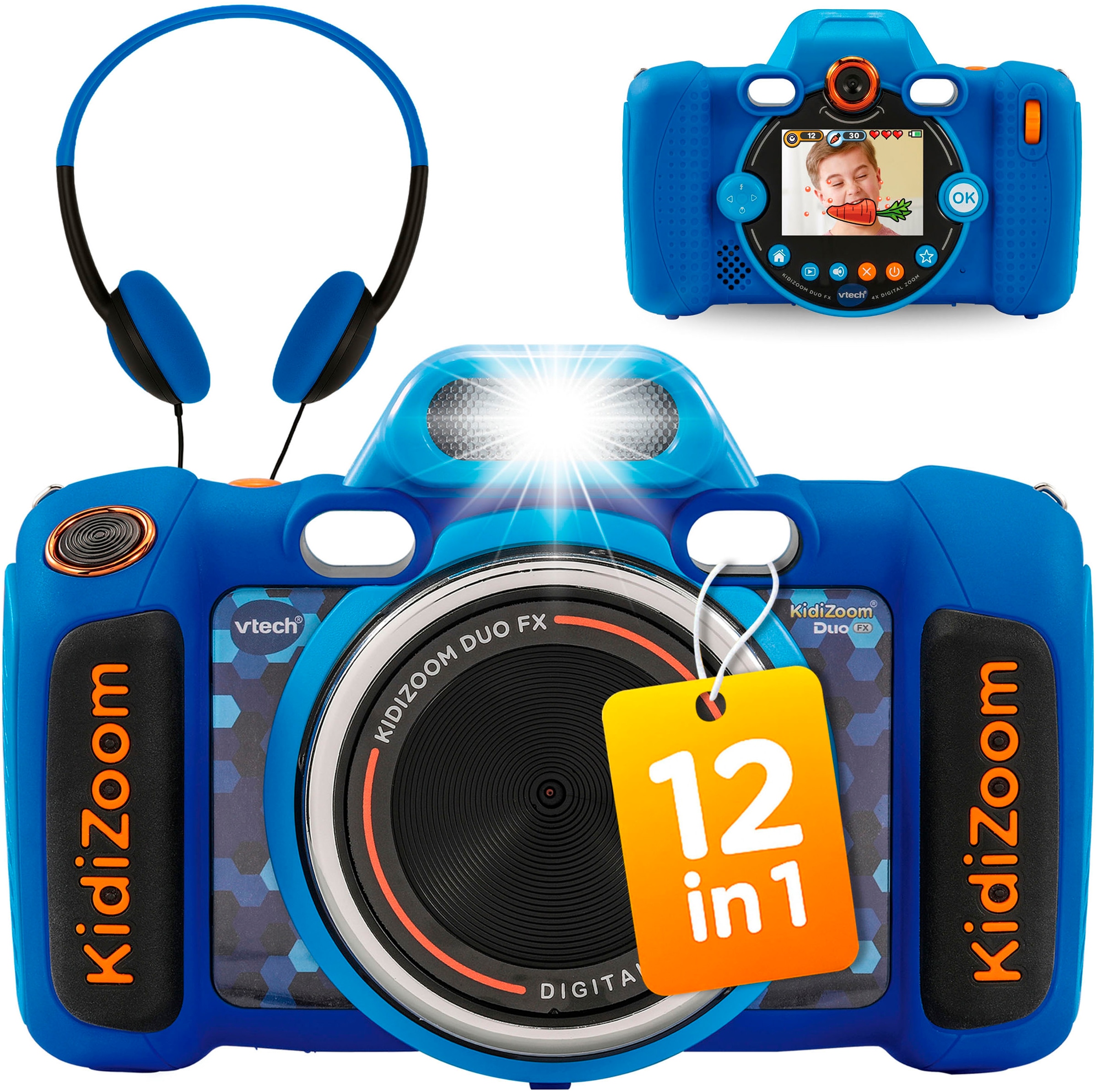Vtech® Kinderkamera »KidiZoom Duo FX blau« , inkl. inkluisve Kopfhörer