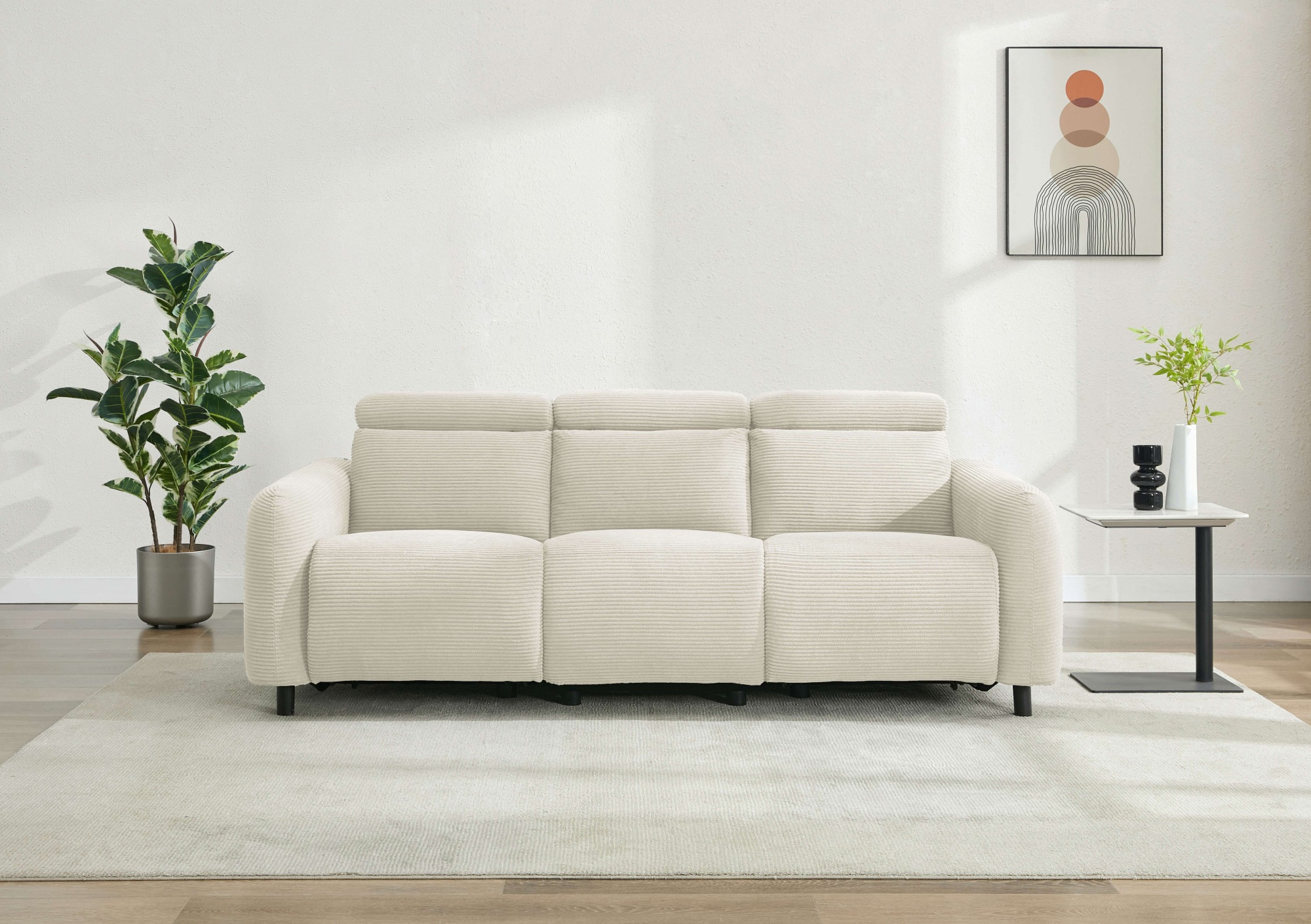Home affaire 3-Sitzer »SKAANE Cord-Sofa, 229 cm, manuelle u. elektrische Re günstig online kaufen