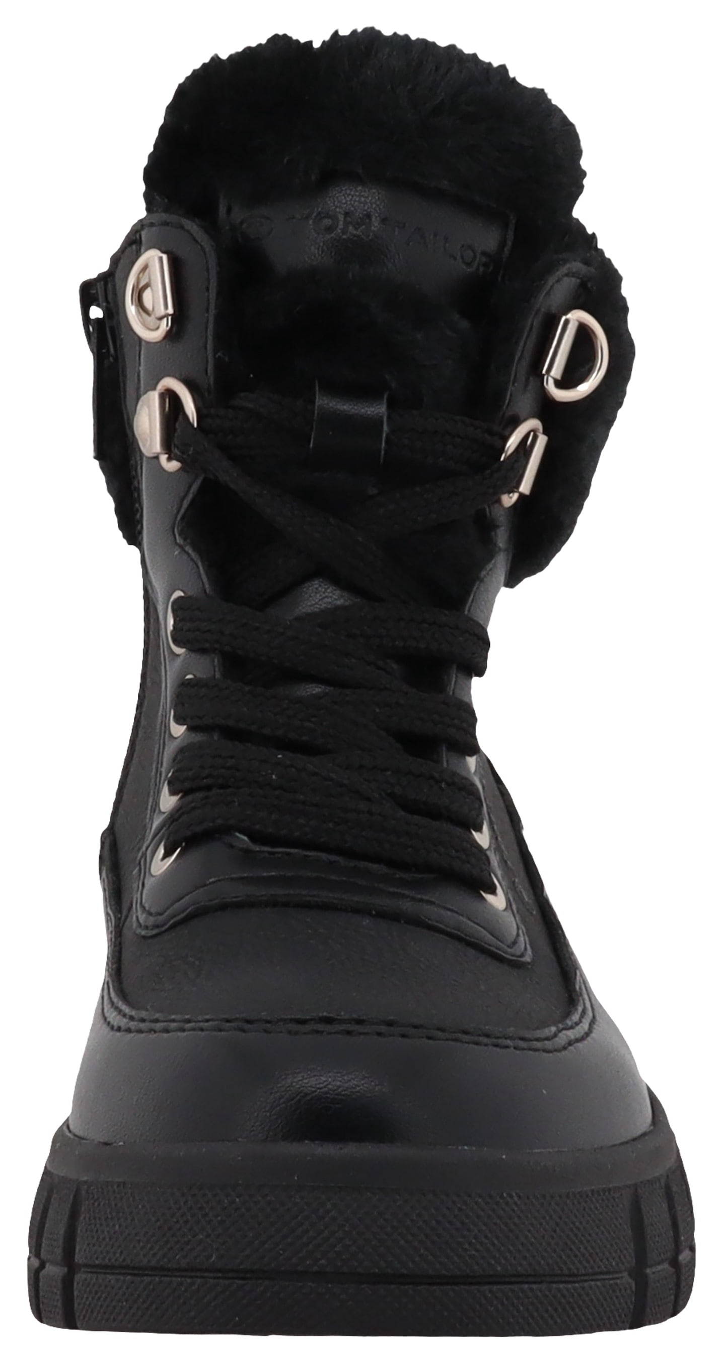 TOM TAILOR Winterboots, Keilabsatz, Winterstiefelette, Schnürboots, goldfarbene Ösen