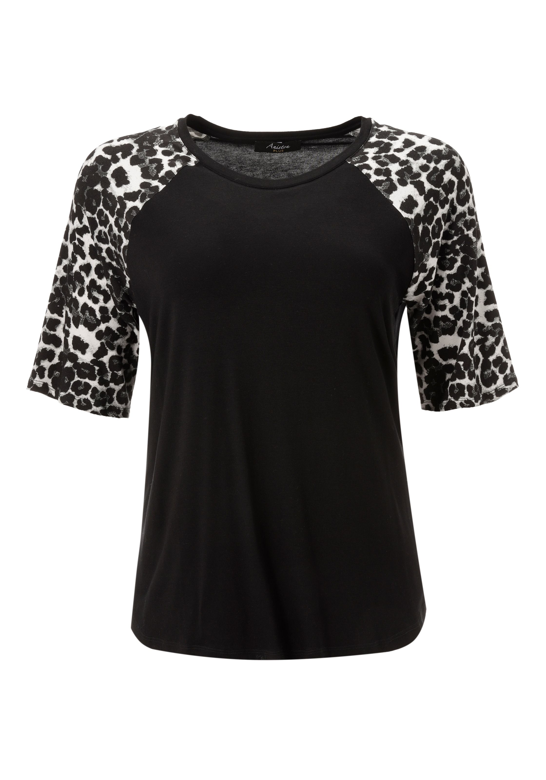 Aniston PLUS T-Shirt, mit 3/4 langen Raglanärmel in Leoprint - NEUE KOLLEKTION