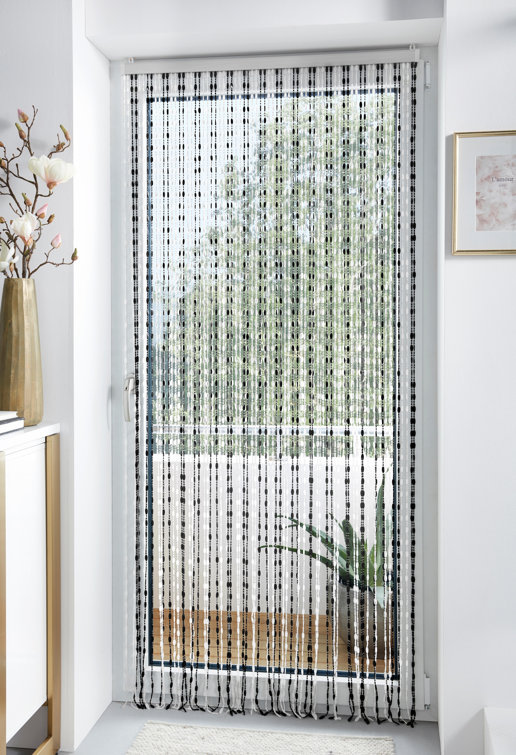locker Türvorhang »Pearl«, (1 St.), Kunststoff, transparent/schwarz, 72  Stränge bequem und schnell bestellen
