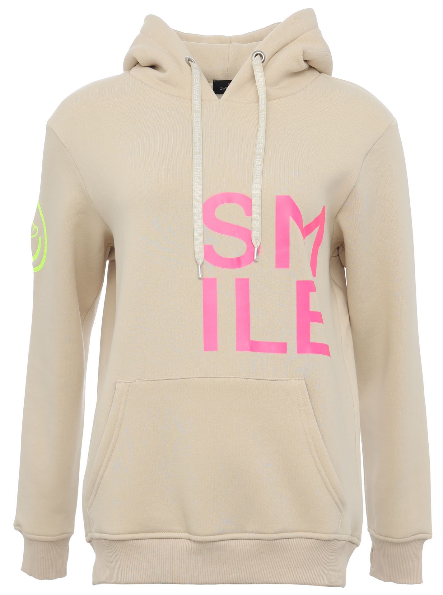Zwillingsherz Hoodie »"Alissa"«, Langarm, Kapuze, Neon-Details, Kordelzug, Frontprint, Kängurutasche