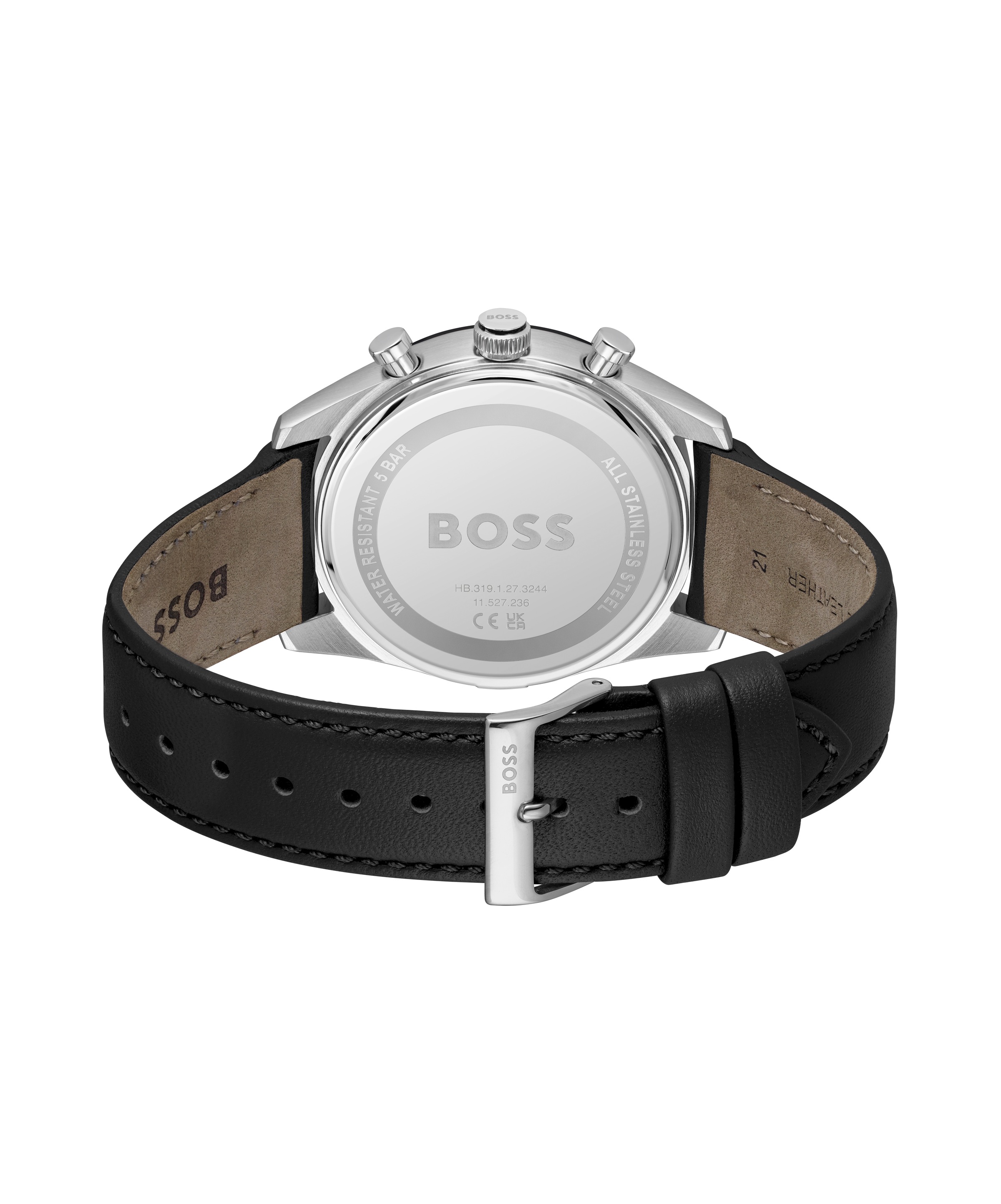 BOSS Multifunktionsuhr »TOURMASTER«, Quarzuhr, Armbanduhr, Herrenuhr, Lederarmband, analog, Tag