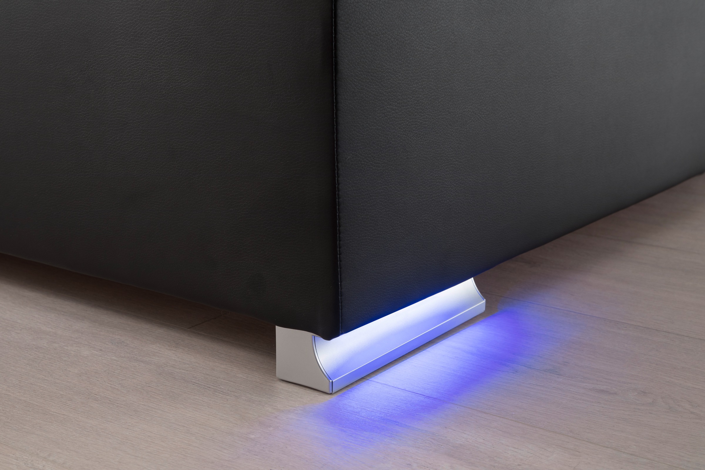 meise.möbel Boxspringbett »Las Vegas«, Füße und Kopfteil mit LED-Beleuchtung, mit Bettkasten und Topper