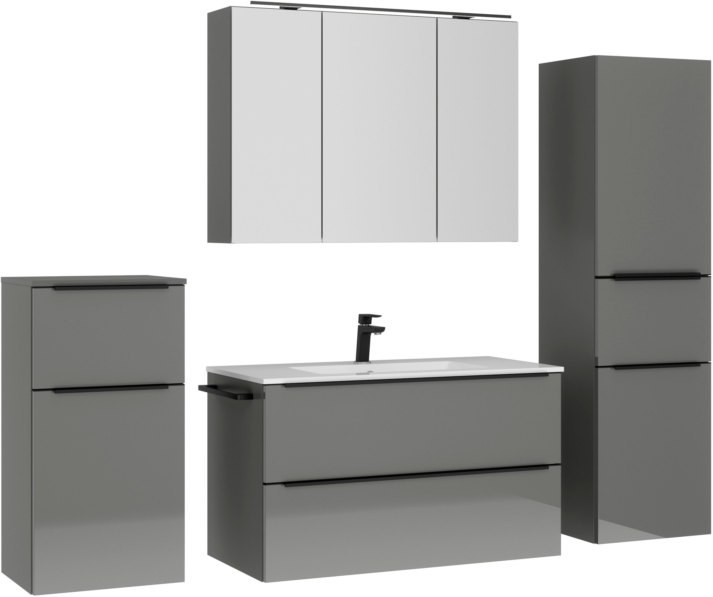 nobilia® Badmöbel-Set »Levere«, (4 St., vormontiert, mit Soft-Close), inkl. günstig online kaufen