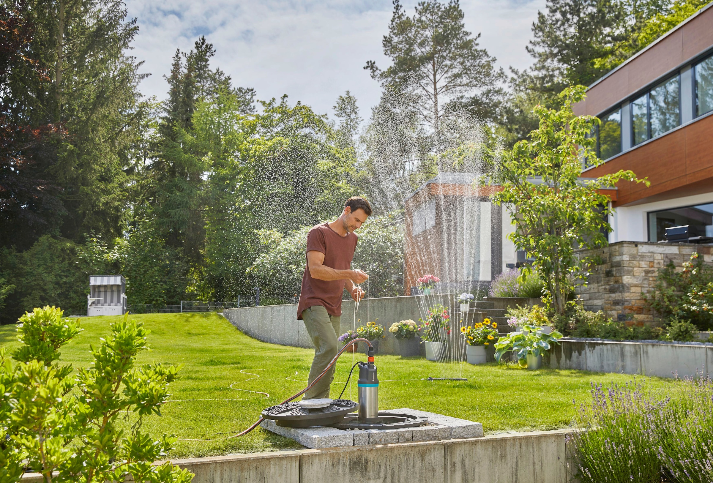 GARDENA Tauchdruckpumpe »6100/5 inox automatic, 1773-20«, 6100 l/h max. Fördermenge