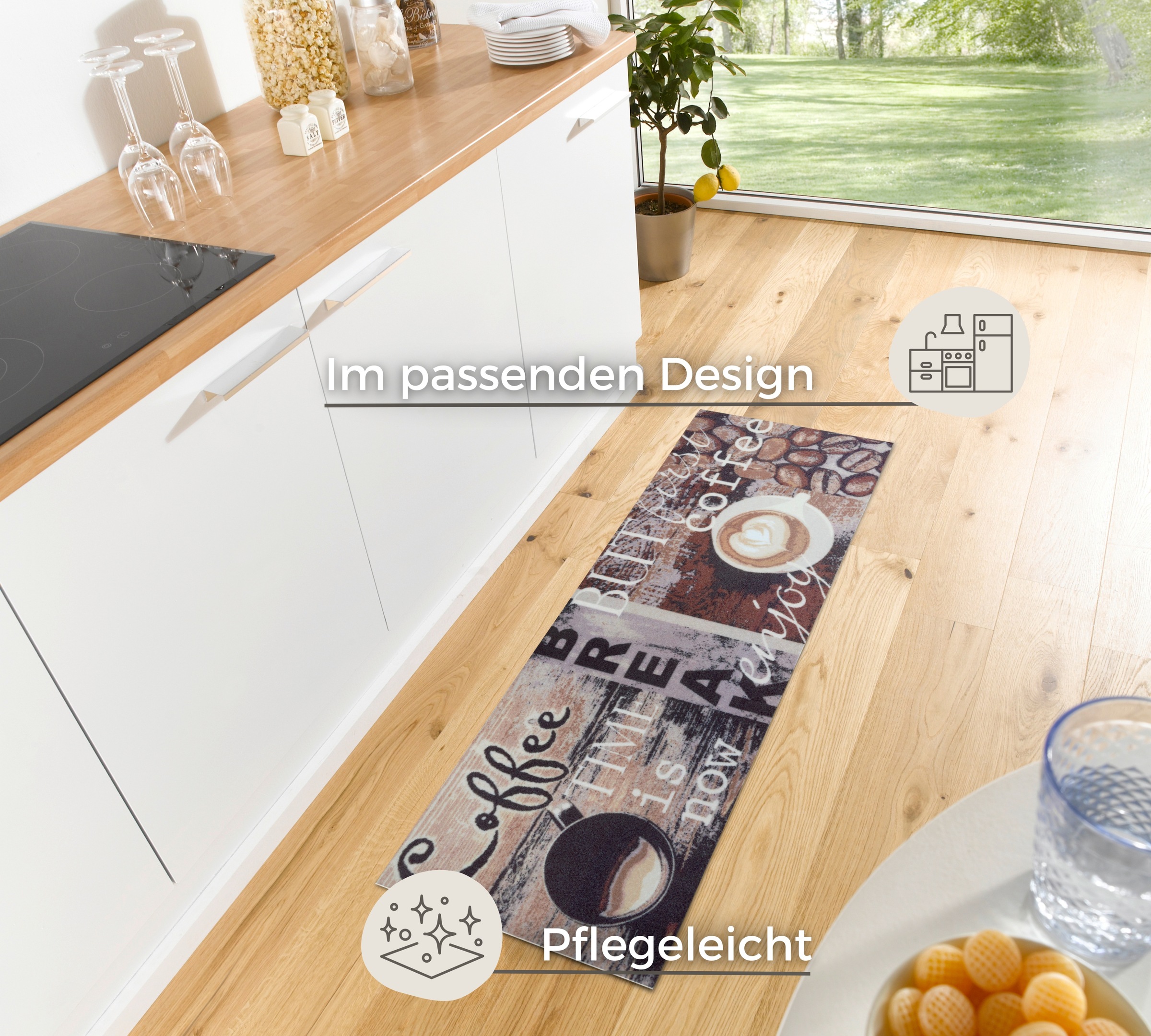 HANSE Home Küchenläufer »Enjoy Coffee Break«, rechteckig, 3 mm Höhe, Läufer günstig online kaufen