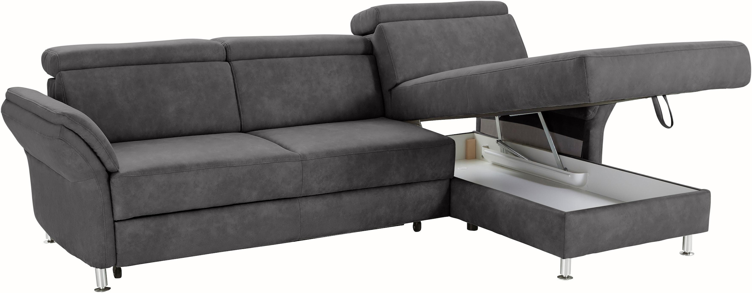 sit&more Ecksofa »Avignon L-Form«, Kopfteilverstellung, wahlweise mit Bettfunktion und Bettkasten