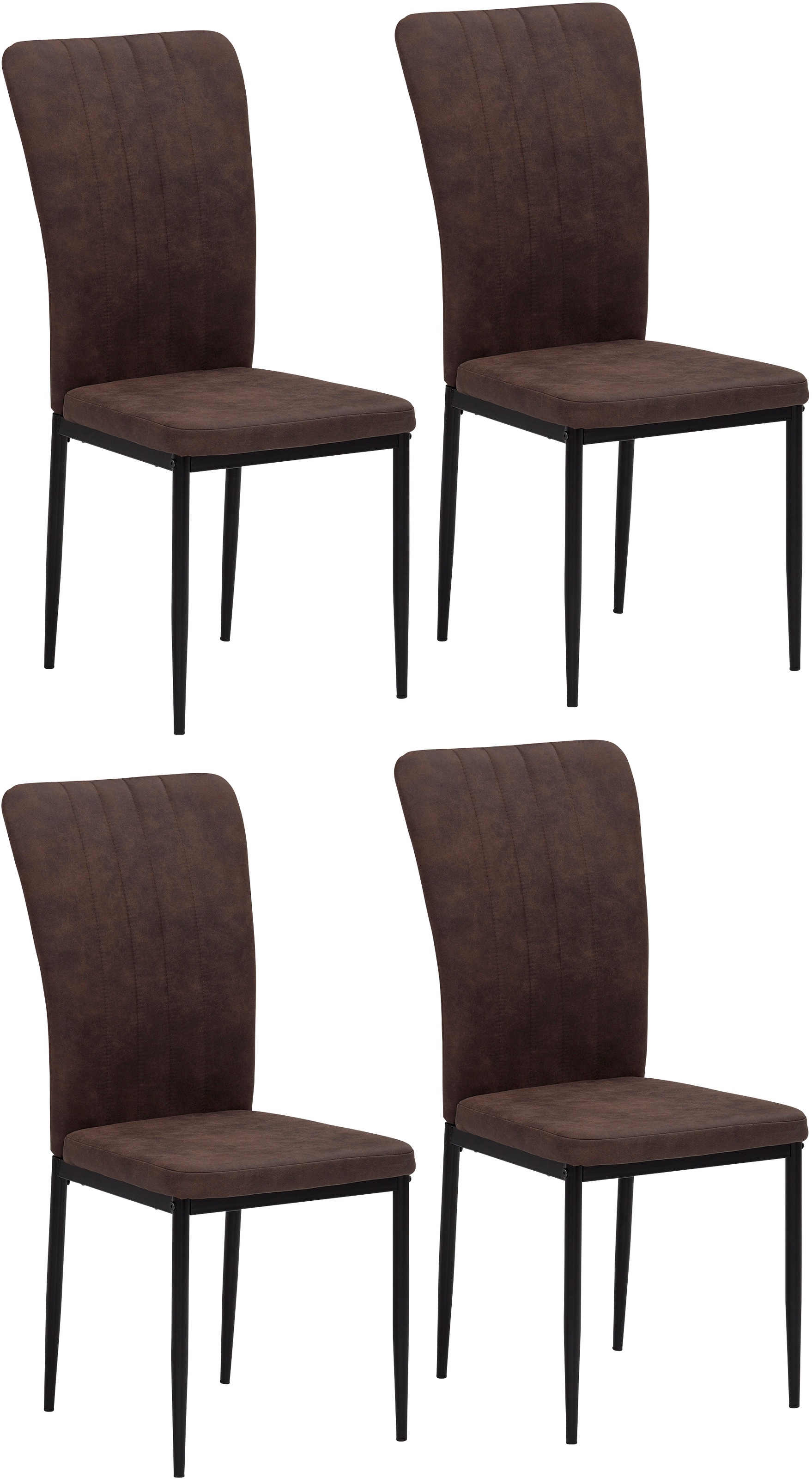 Home affaire 4-Fußstuhl »Bergamo«, (Set), 4 St., Luxus-Microfaser Vintage, günstig online kaufen