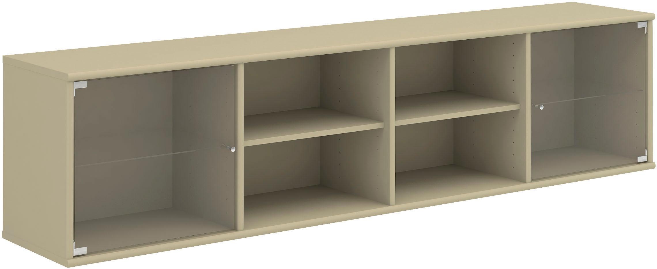 Hammel Furniture Regal »Mistral, Hochwertig Lowboard, hängend/stehend montierbar«, mit zwei Glastüren, B: 177 cm, lowboard, anpassungsbar Designmöbel