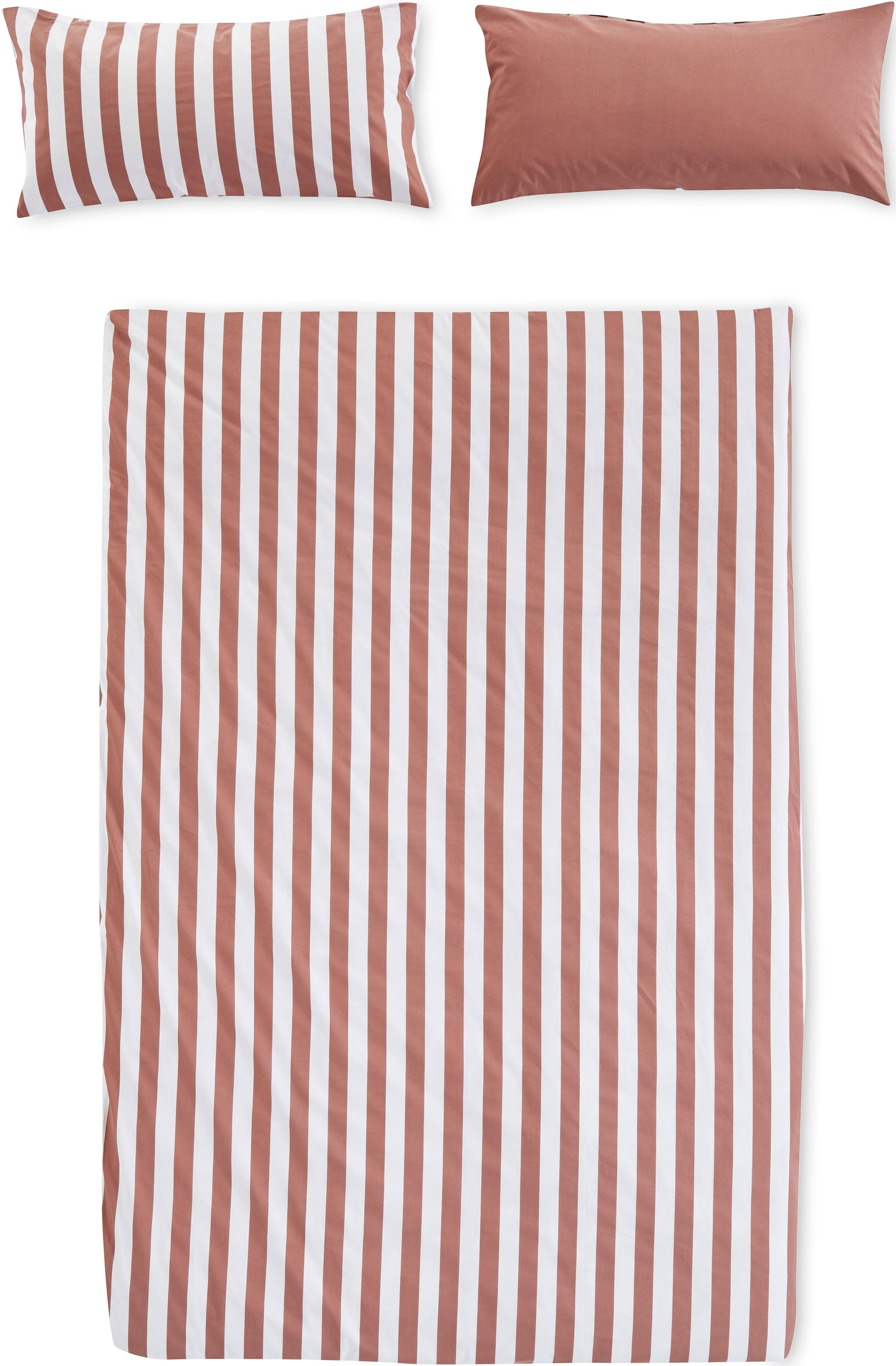 OTTO home Wendebettwäsche »Greta in verschiedenen Qualitäten« 2 Bettwäsche mit Streifen, ab 135x200 cm, NEU: auch in Fleece Qualität