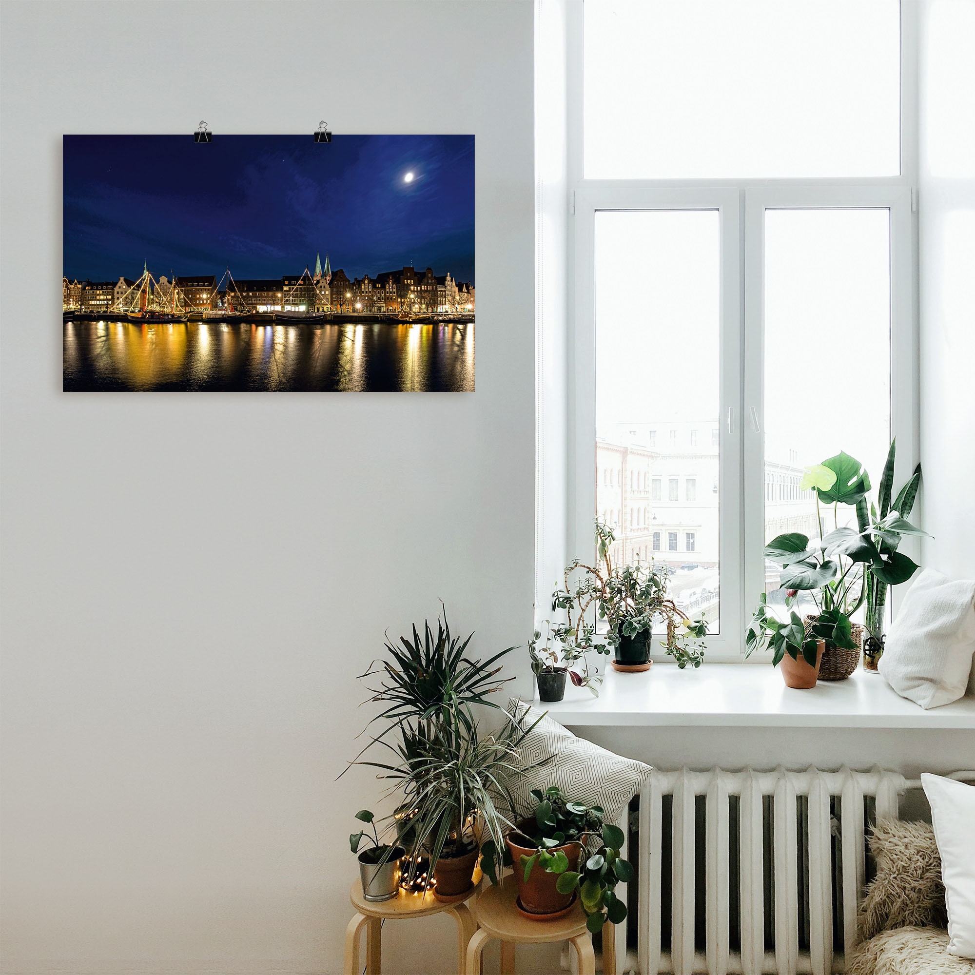 Artland Wandbild »Skyline Lübeck«, Lübeck, (1 St.), als Alubild, Leinwandbild, Wandaufkleber oder Poster in versch. Größen