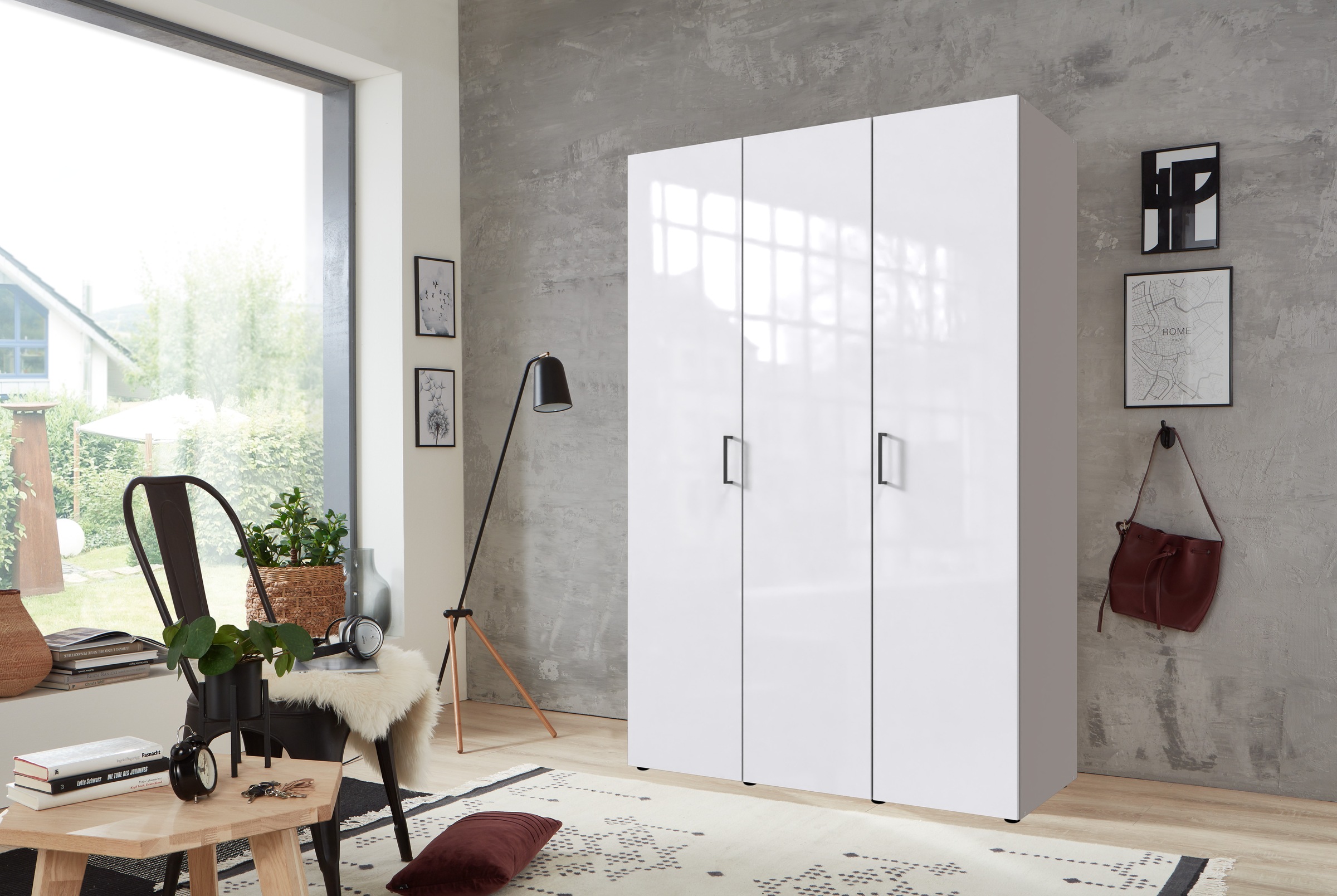 Wimex Kleiderschrank »Mugano,in 8 Breiten,3 Höhen,2 Tiefen, viele Farben, Made in Germany«, (in Basic oder Premium Ausstattung mit 2 weiteren Einlegeböden), mit langen oder kurzen Griffen aus Metall, mit oder ohne Spiegel