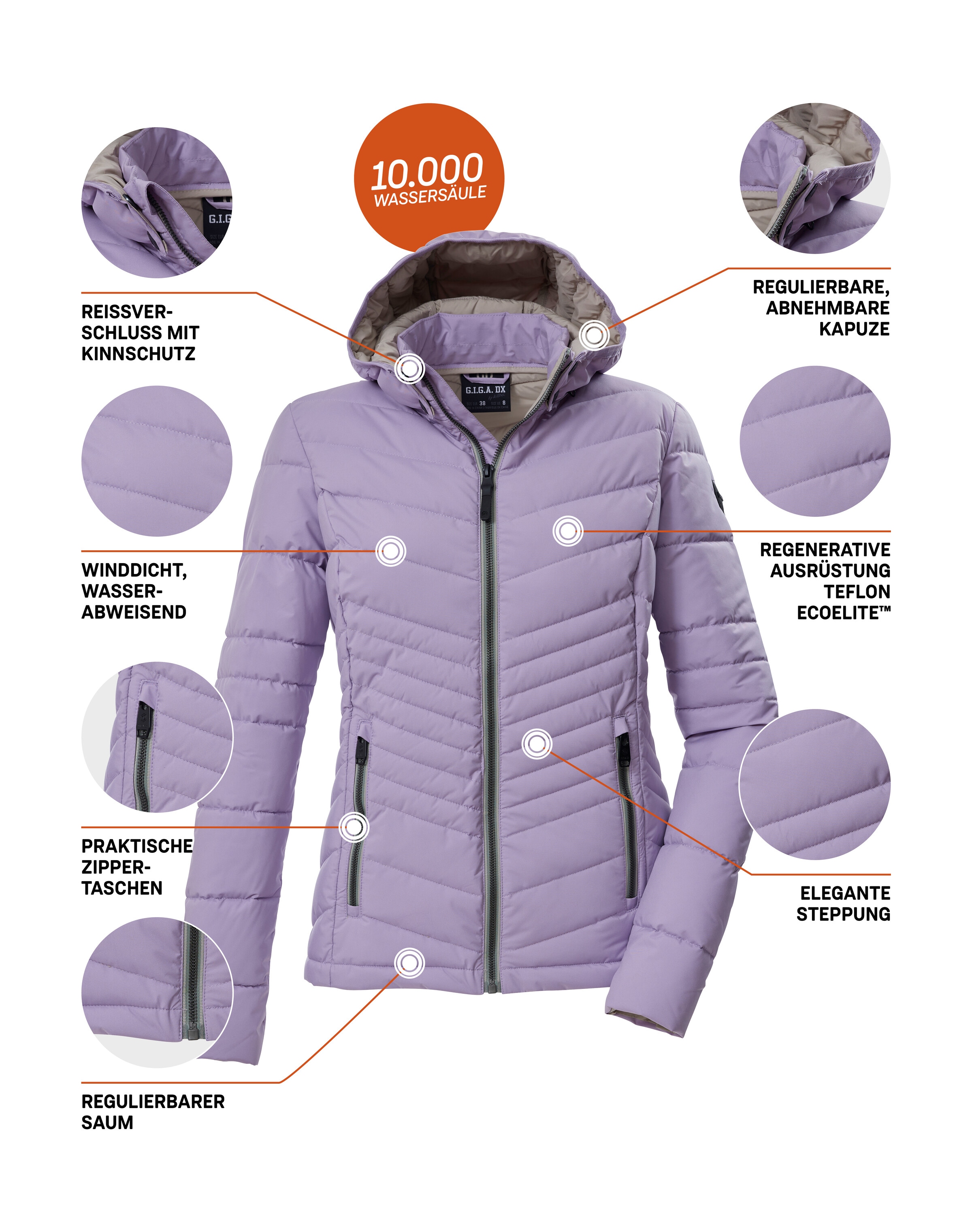 G.I.G.A. DX by killtec Steppjacke »GS 91 WMN QLTD JCKT« Damen Steppjacke: wasserabweisend, winddicht, atmungsaktiv