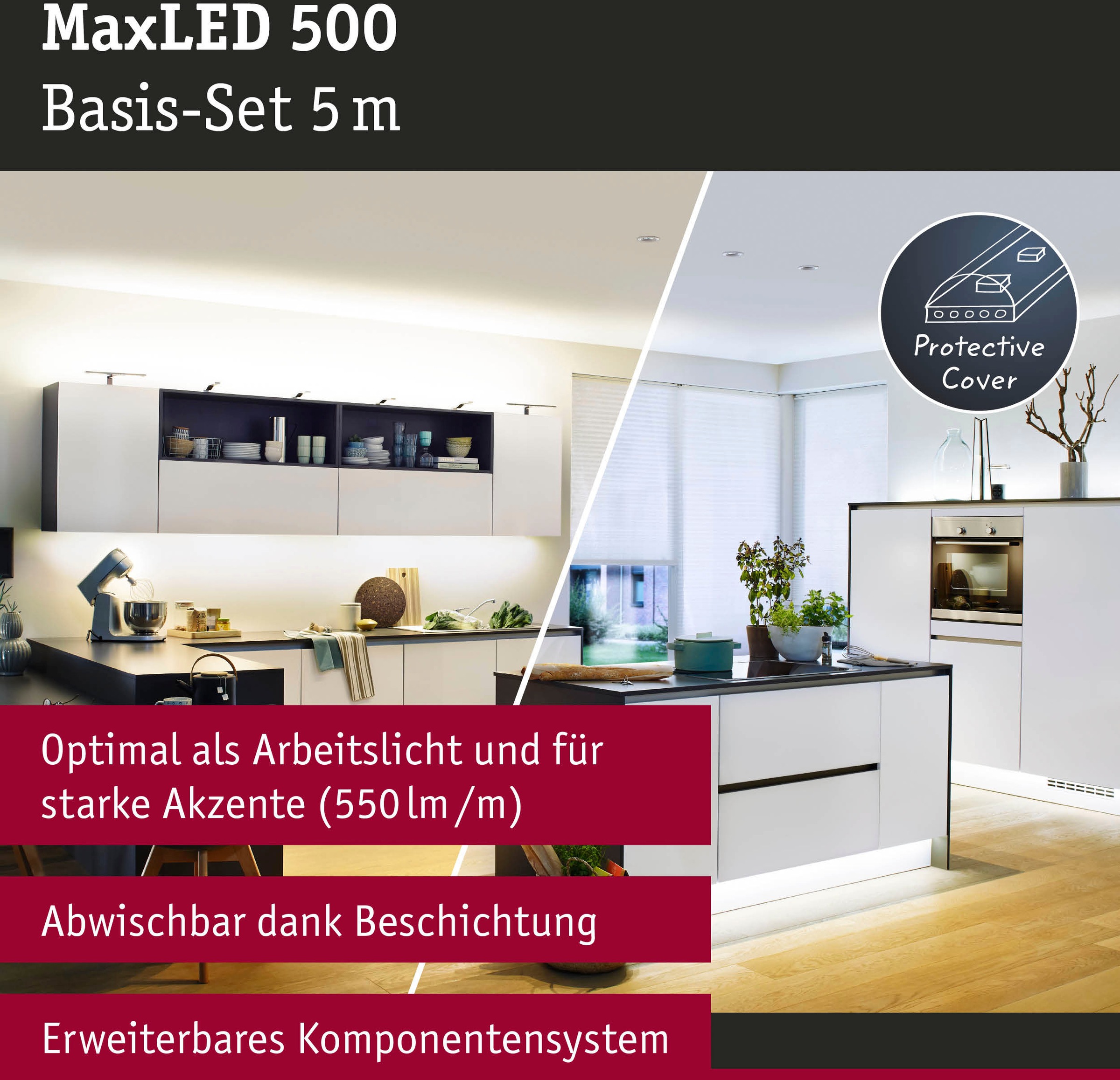 Paulmann LED-Streifen »MaxLED 500 Basisset Smart Home Zigbee«, 1 St.-flammig, 5m, Tunable White, beschichtet