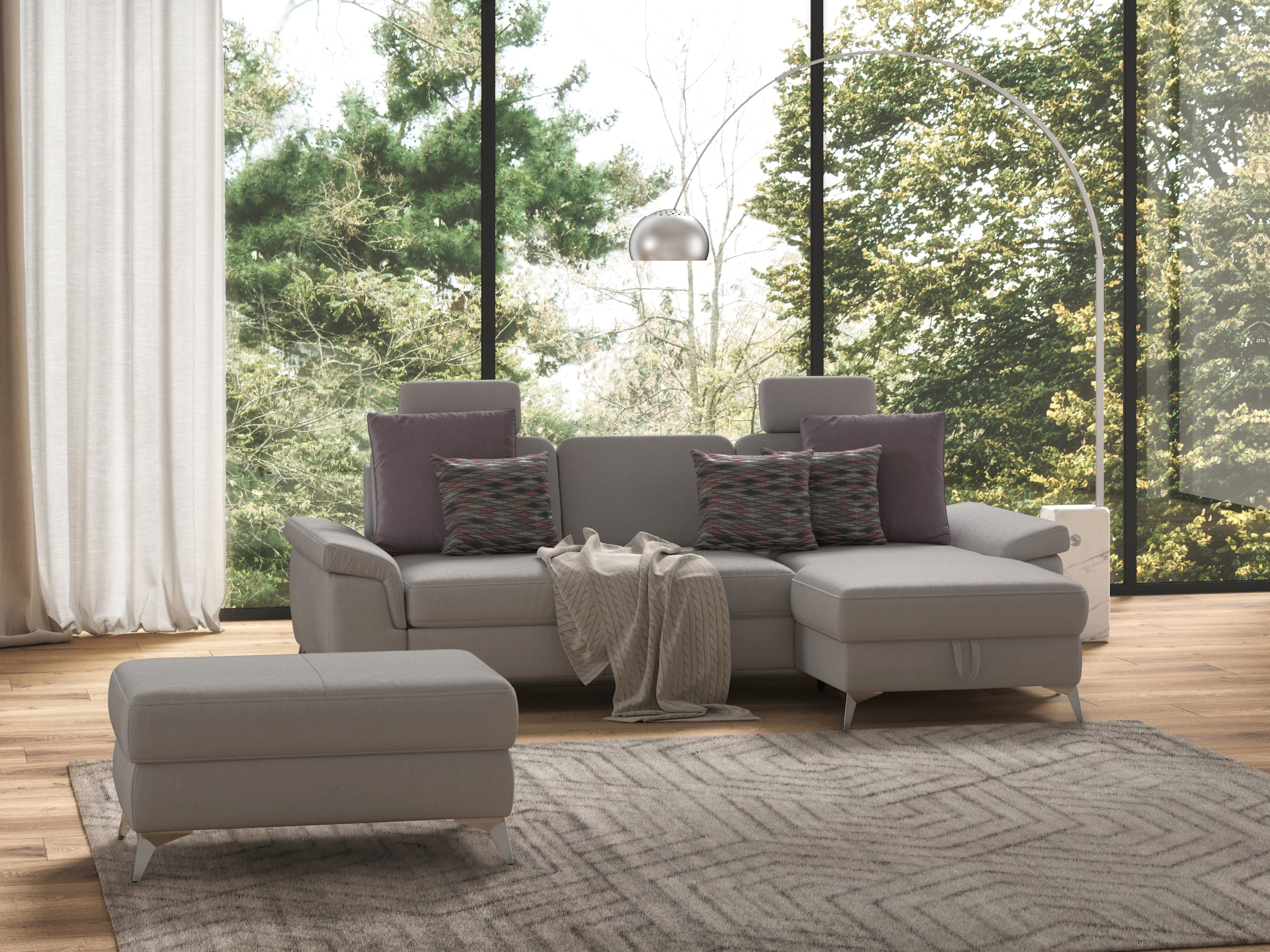 sit&more Ecksofa »Padua L-Form« inklusive Sitztiefenverstellung, Armteilfun günstig online kaufen