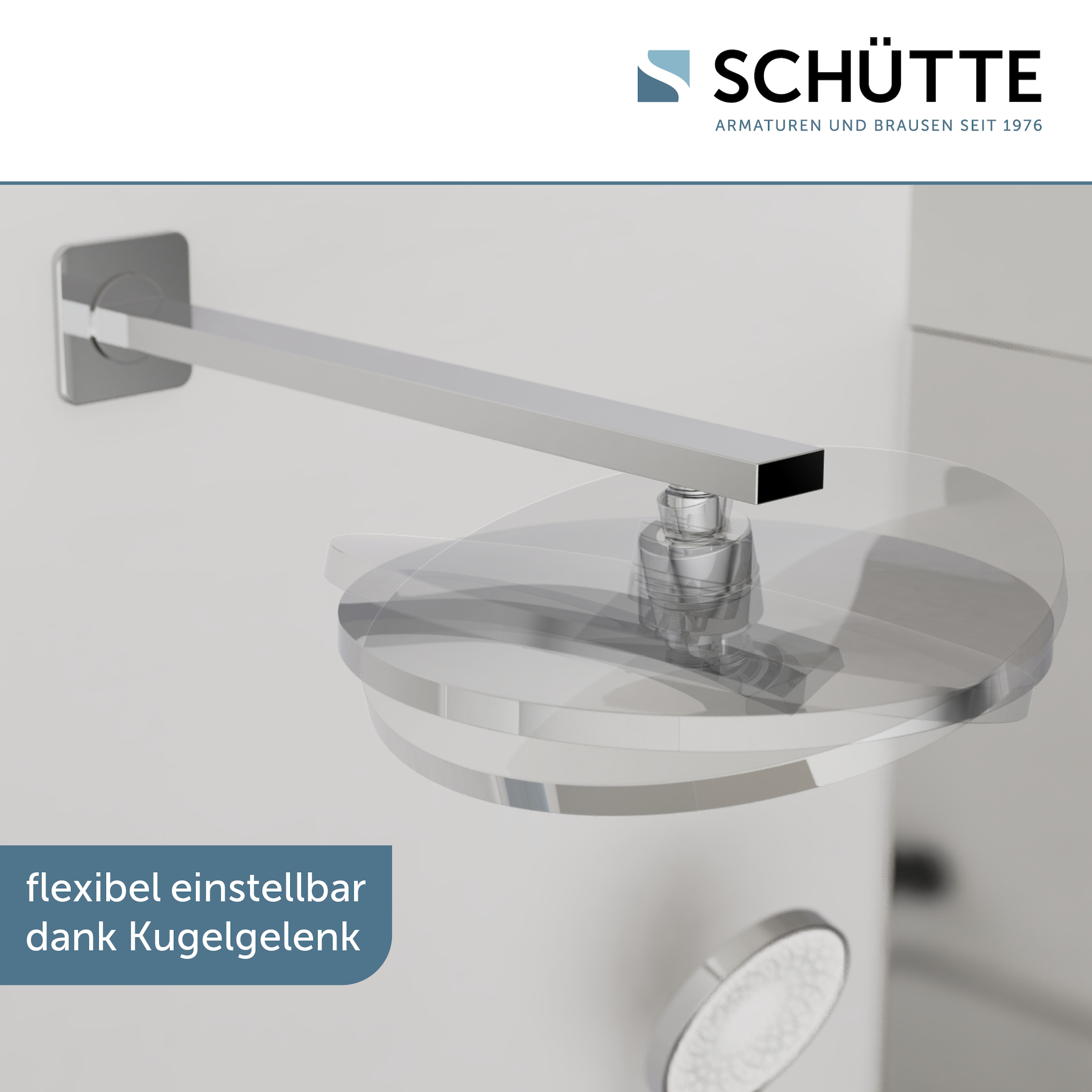 Schütte Kopfbrause »CAPRI«, Regendusche, Antikalknoppen, rund, Samtstrahltechnologie