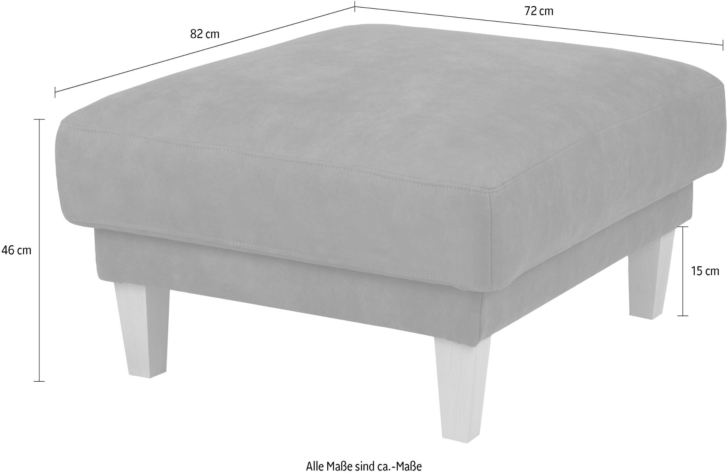 Home affaire Polsterhocker »TRIPLO passend zur Serie, Maße B/T/H: 82/72/46 cm«, mit Wellenunterfederung, in hochwertiger Verarbeitung
