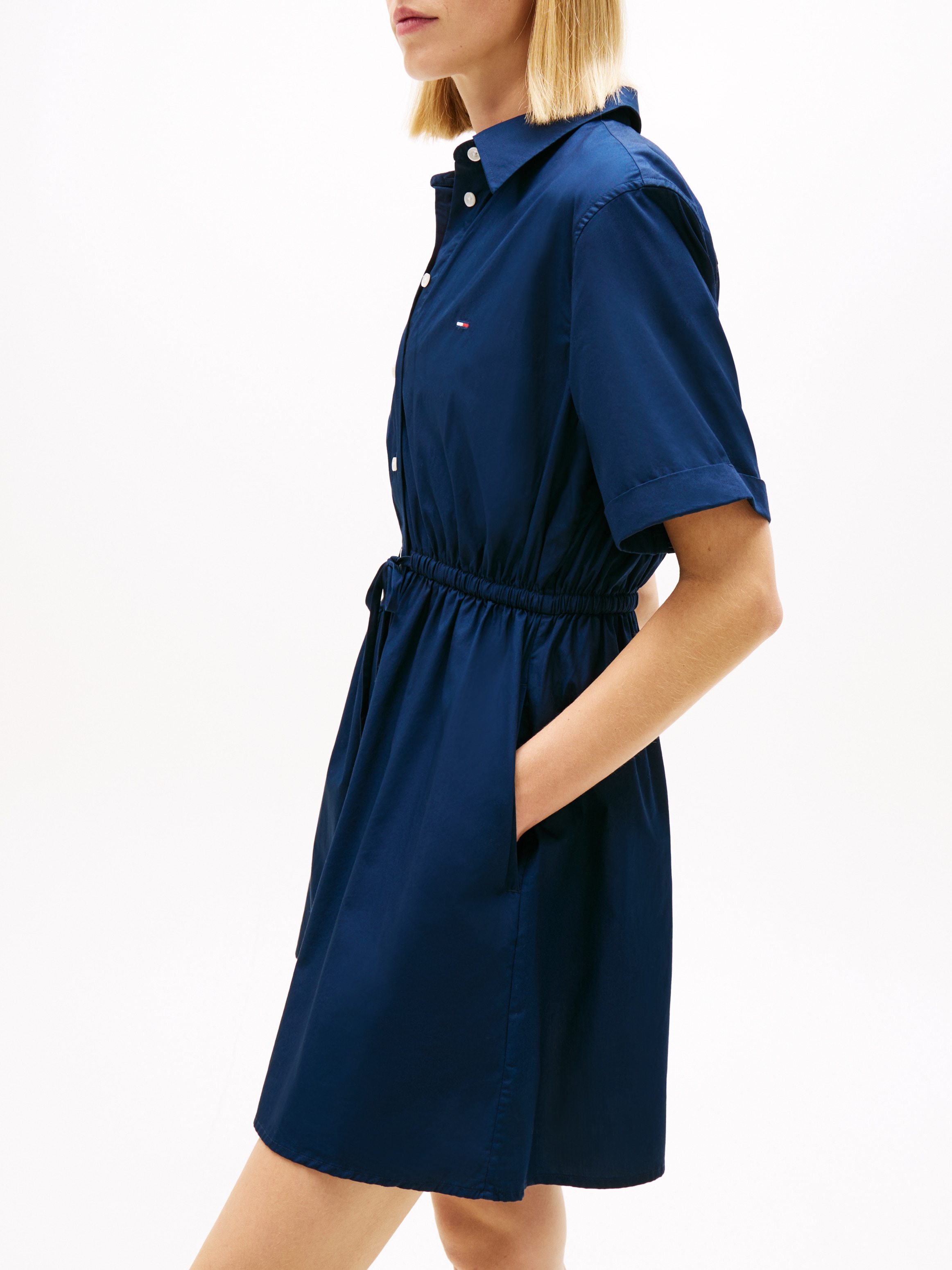 Tommy Jeans Hemdblusenkleid »TJW MINI STRIPE SHIRT DRESS« Eingrifftaschen mit Taillen Bindeband, Relaxed Fit