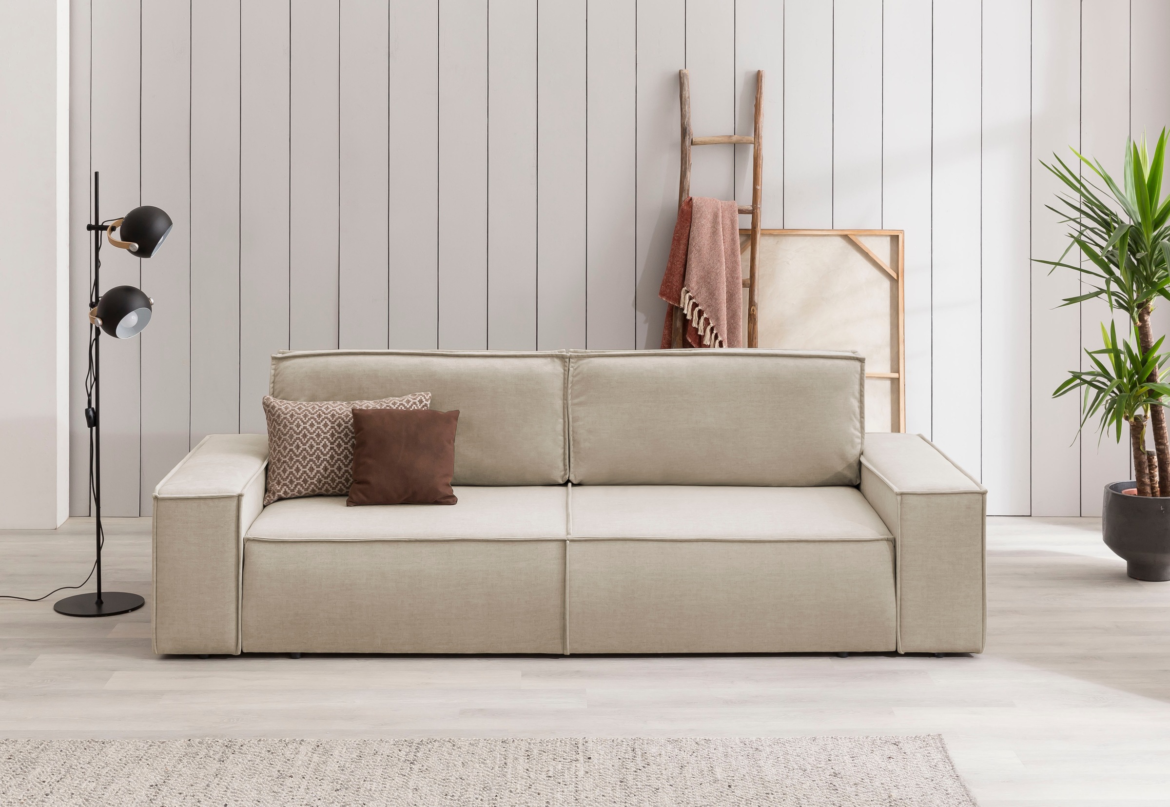 Home affaire 3-Sitzer »SHERWOOD Schlafsofa (257cm) Cord, Samtvelours, Vinta günstig online kaufen