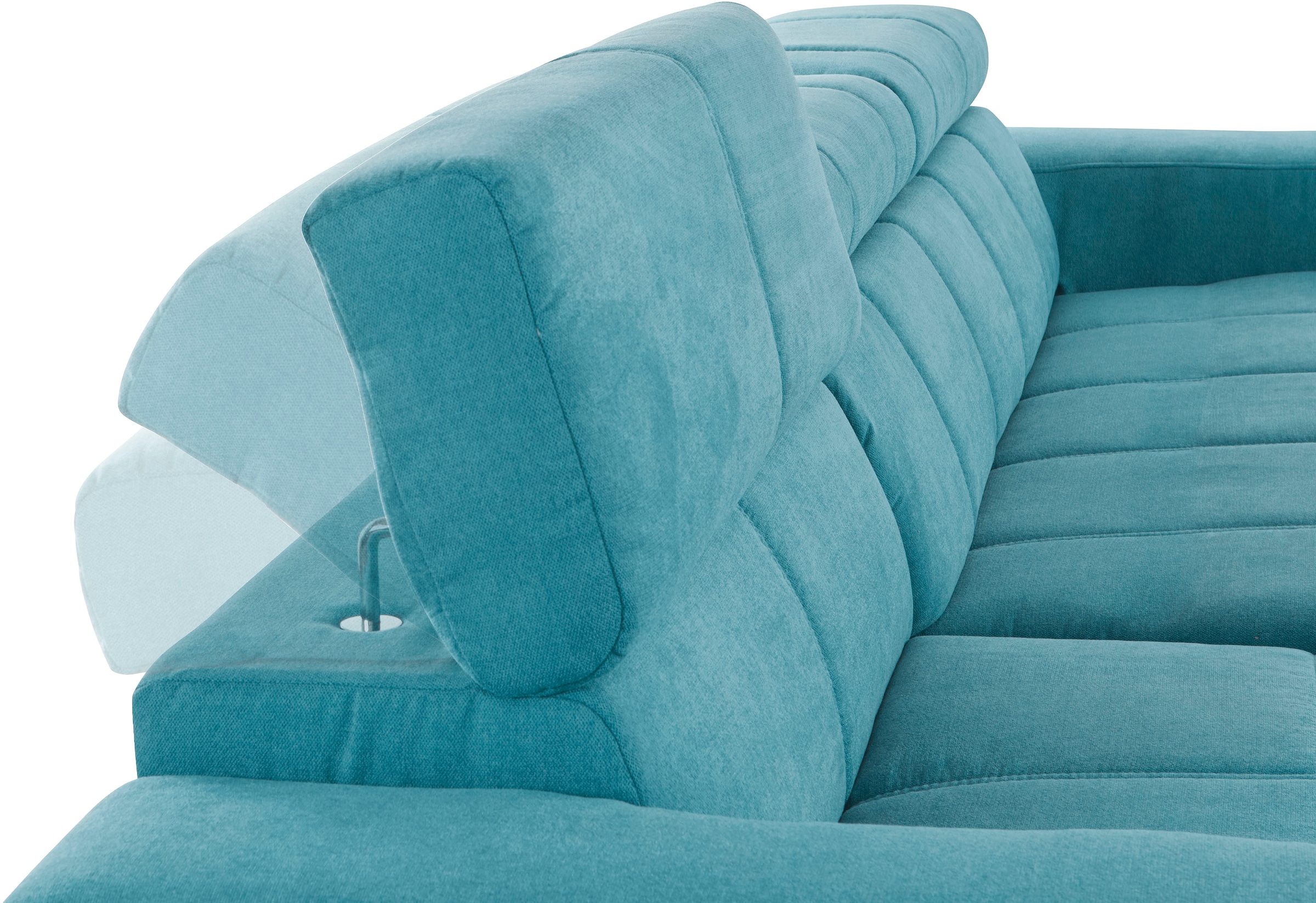 DOMO collection Ecksofa »Brandon große Ausführung B/T/H: 289/177/80 cm, auch in Leder und Cord«, mit Kopfteilverstellung, wahlweise Sitztiefenverstellung, L-Form