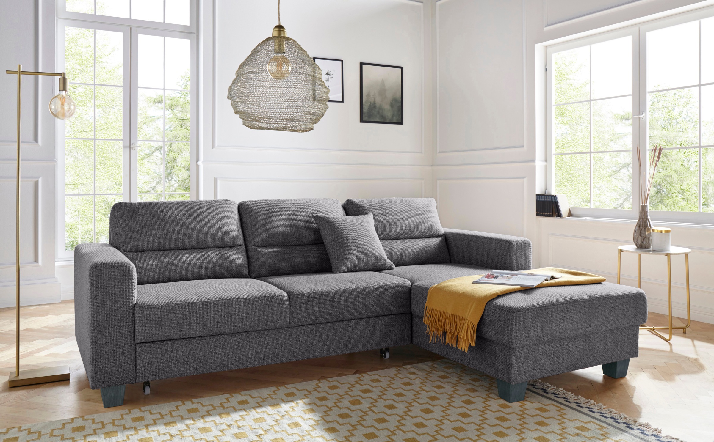 TRENDMANUFAKTUR Ecksofa "Chamber, zeitlos und modern, bequem mit hohem Sitz günstig online kaufen