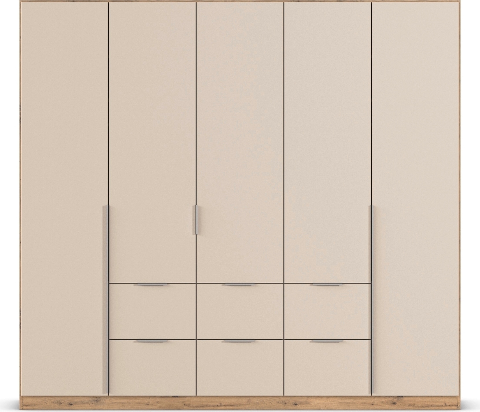 rauch Drehtürenschrank »Kleiderschrank Schrank Garderobe AGORDO mit Dekor- oder Hochglanzfront«, (in zwei Griff-Farben mit Dekor- oder Hochglanzfront), mit Außenschubkästen, in 6 Breiten und 2 Höhen MADE IN GERMANY