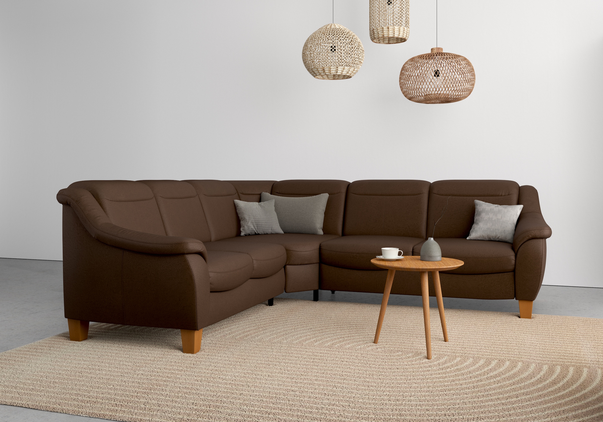 Home affaire Ecksofa »Caldera L-Form« Federkern, wahlweise mit Kopfteilvers günstig online kaufen