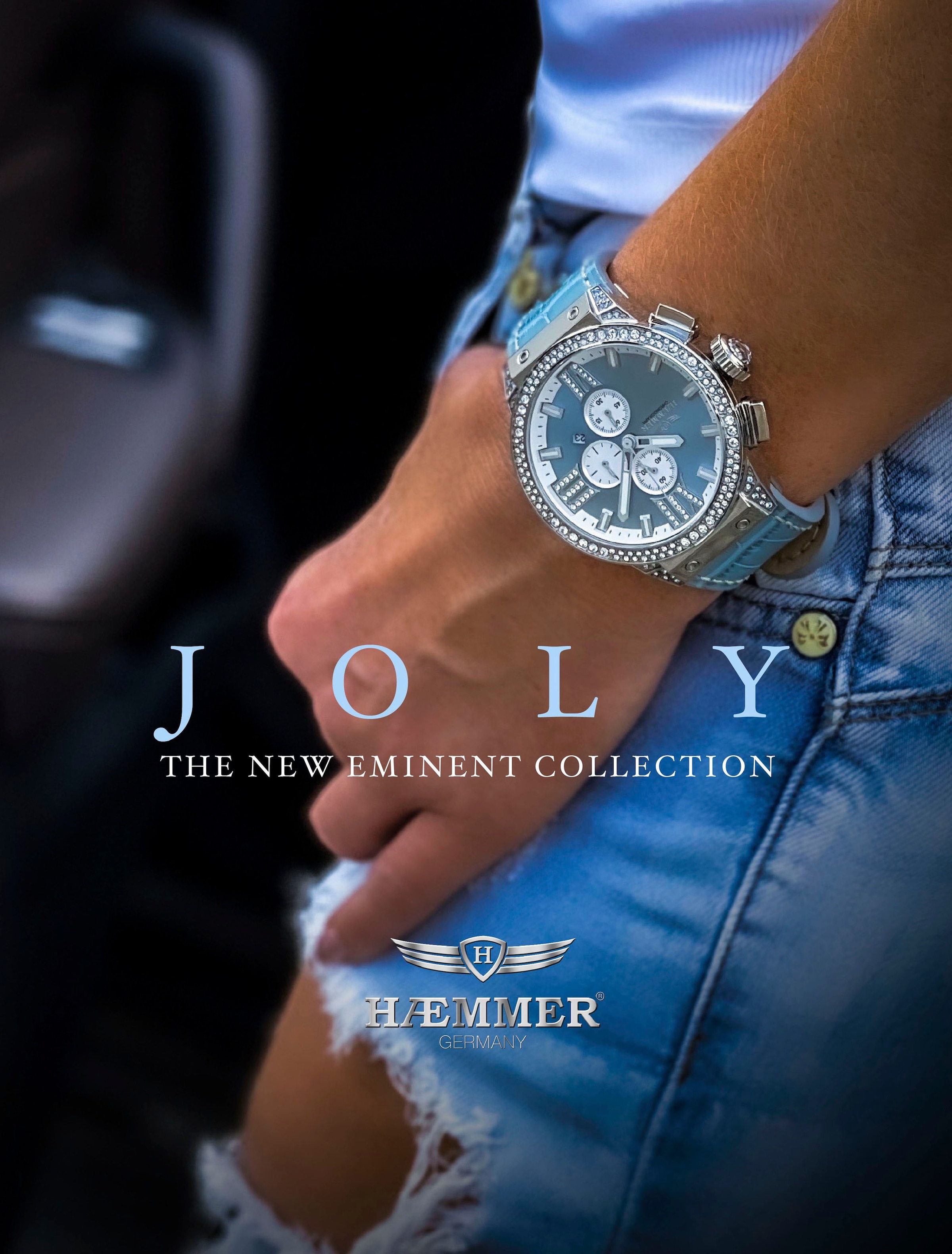 HAEMMER GERMANY Chronograph »EMINENT«, Quarzuhr, Damenuhr, Datum, Stoppfunktion, Saphirglas, Lederarmband