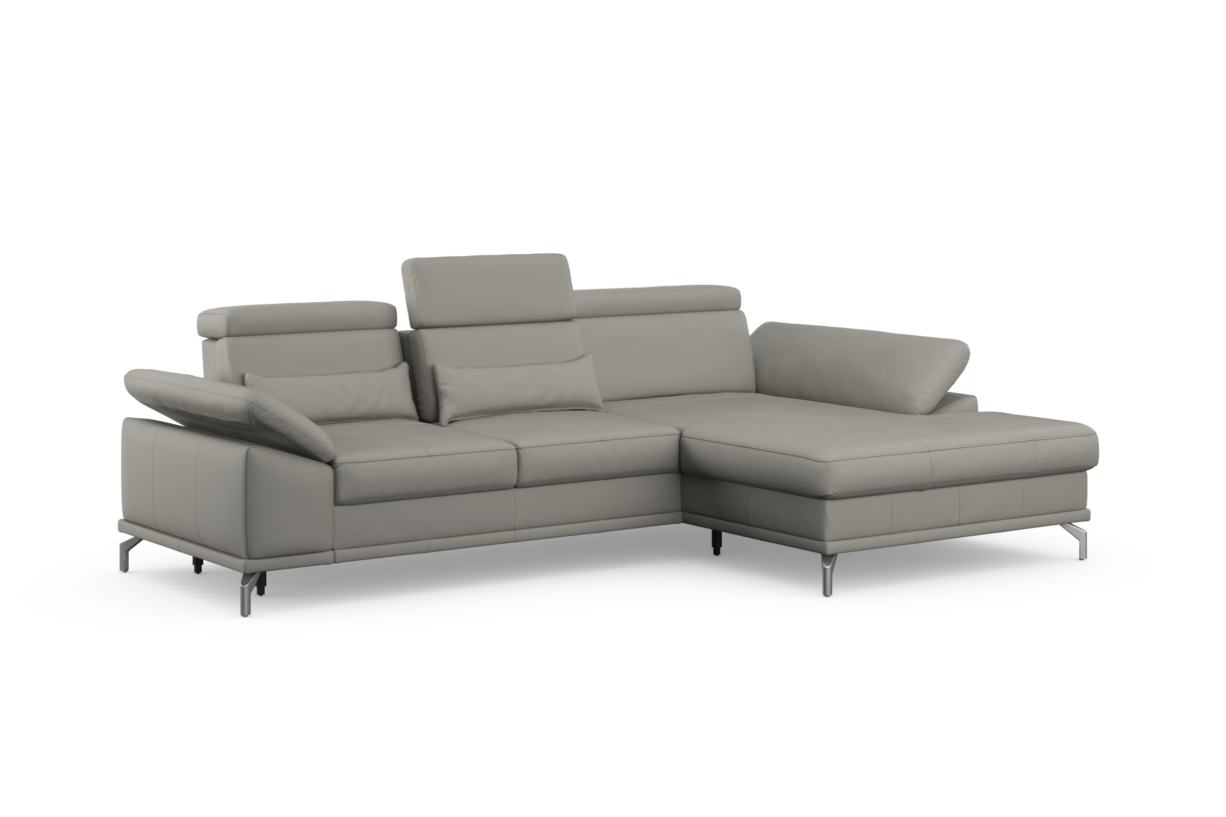 sit&more Ecksofa »Cabrio L-Form, mit Sitztiefenverstellung, Arm- und Kopfteilverstellung«, 2 Nierenkissen, Federkern, optional Bettfunktion und Stauraum