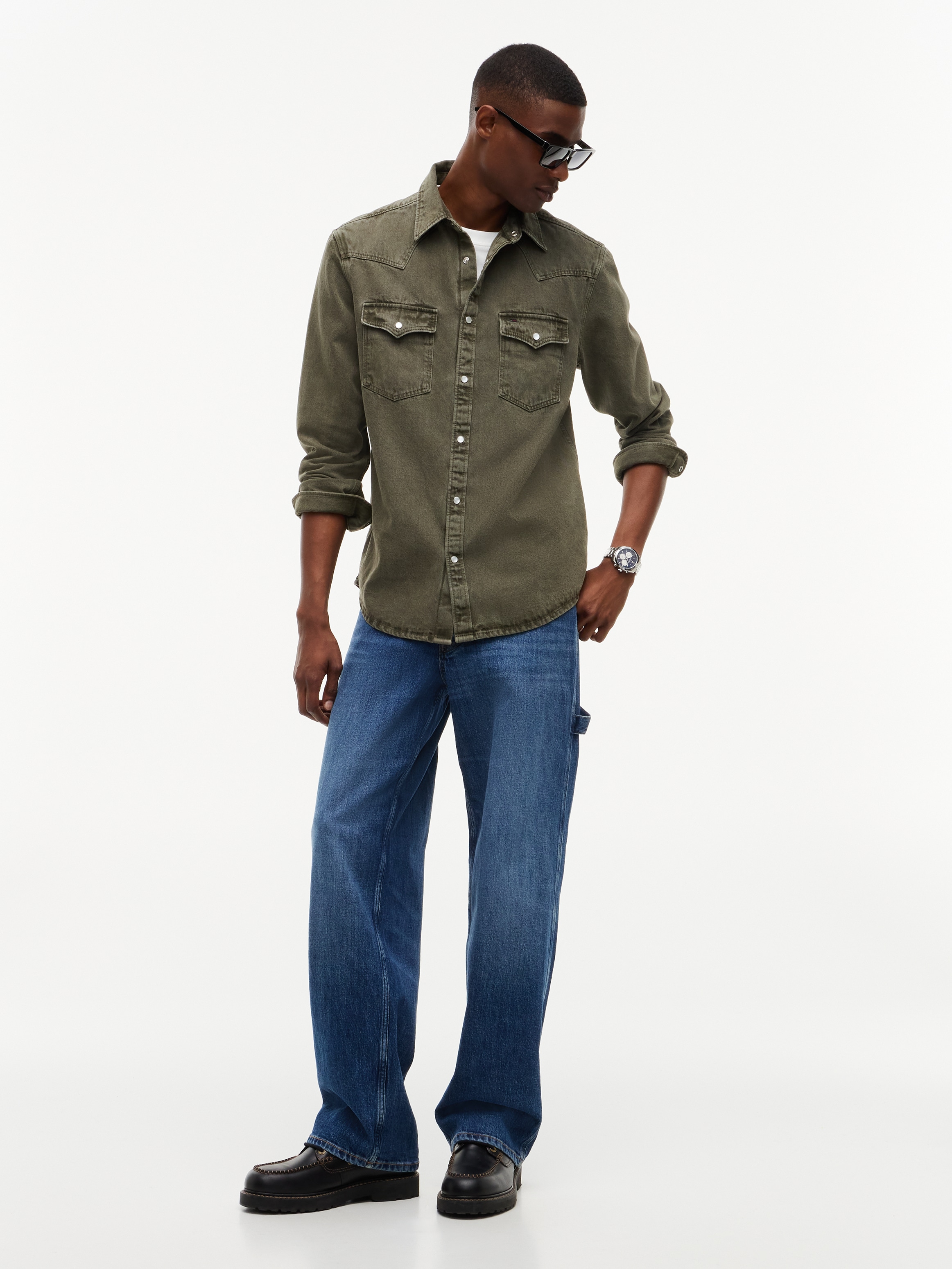Tommy Jeans Langarmhemd »REGULAR WASHED WESTERN SHIRT« Regular fit mit Hemdkragen