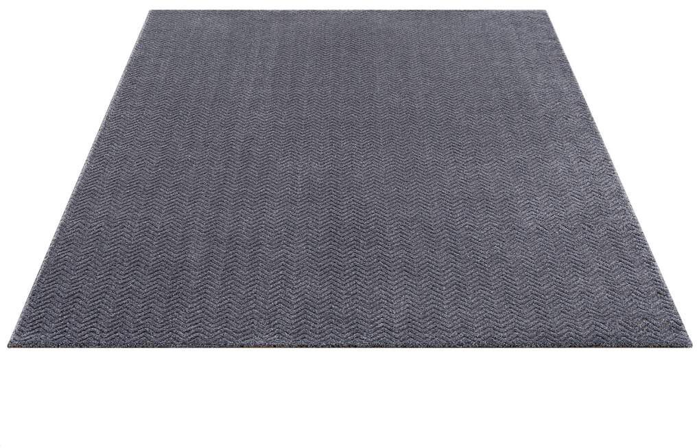 Carpet City Teppich »Friseé-Teppich FANCY805«, rechteckig, 12 mm Höhe, Läufer, Kurzflor, Einfarbig, 3D-Optik, Zickzack Look, Wohnzimmer