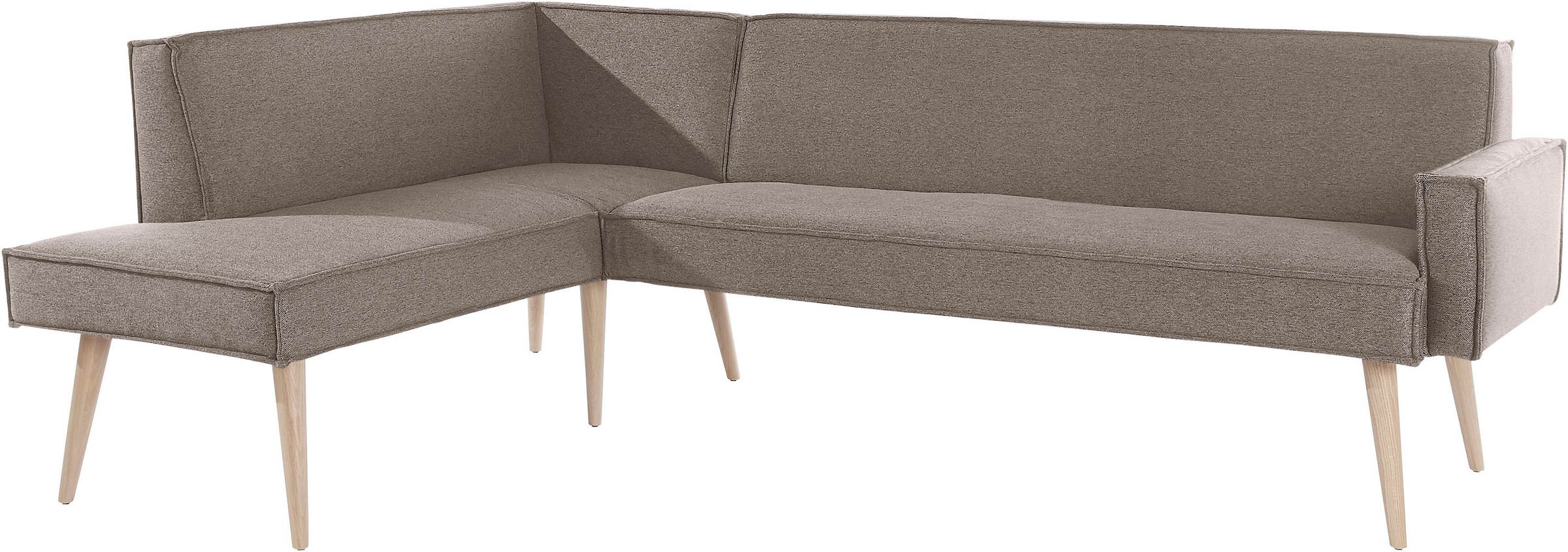 exxpo - sofa fashion Eckbank »Lungo, moderne Kedernaht, bequem und elegant, hoher Holzfuß«, hochwertige Detailverarbeitung, frei im Raum stellbar