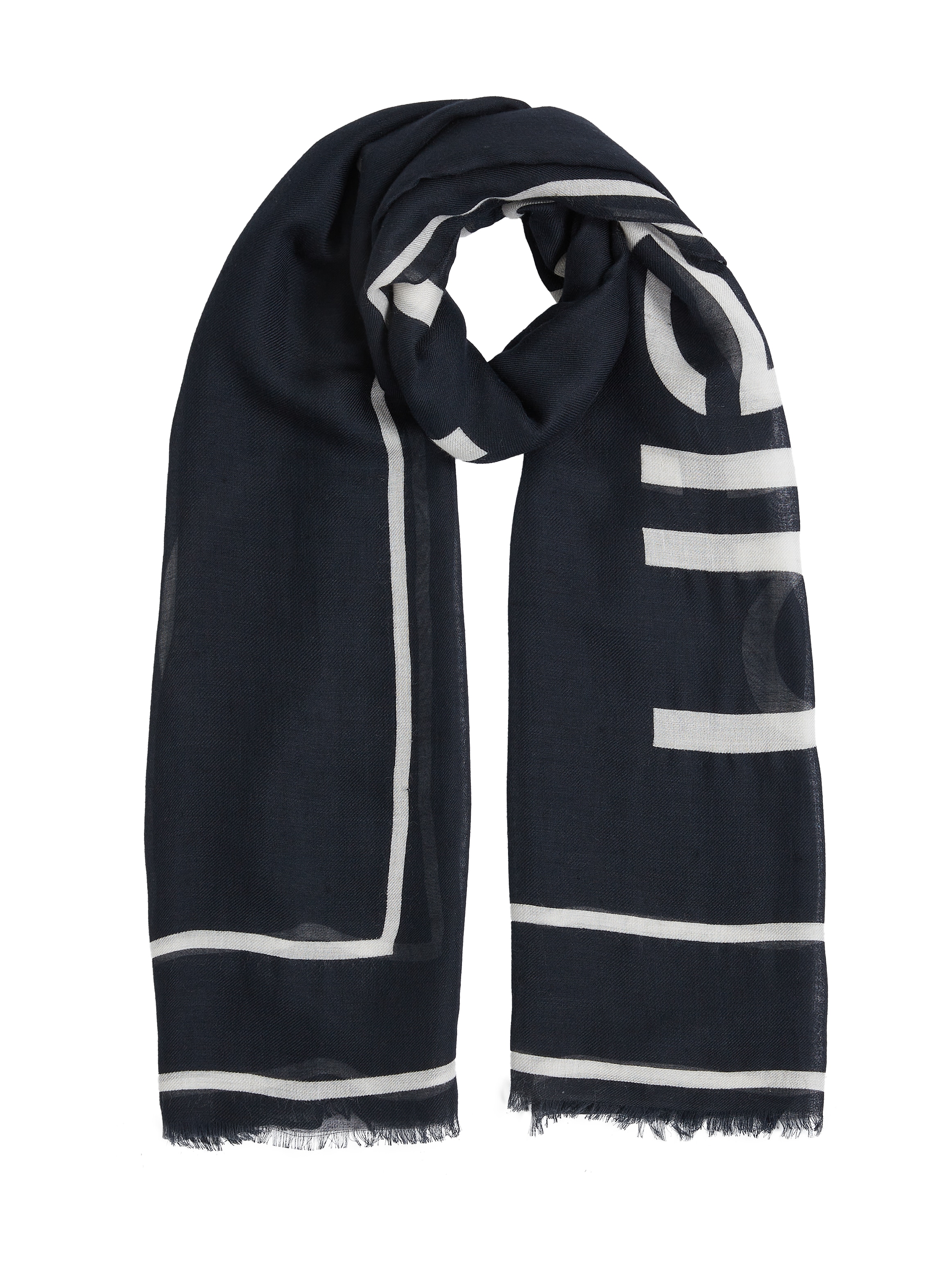 Calvin Klein Schal »LARGE LOGO LW WOOL STOLE«, Logodruck