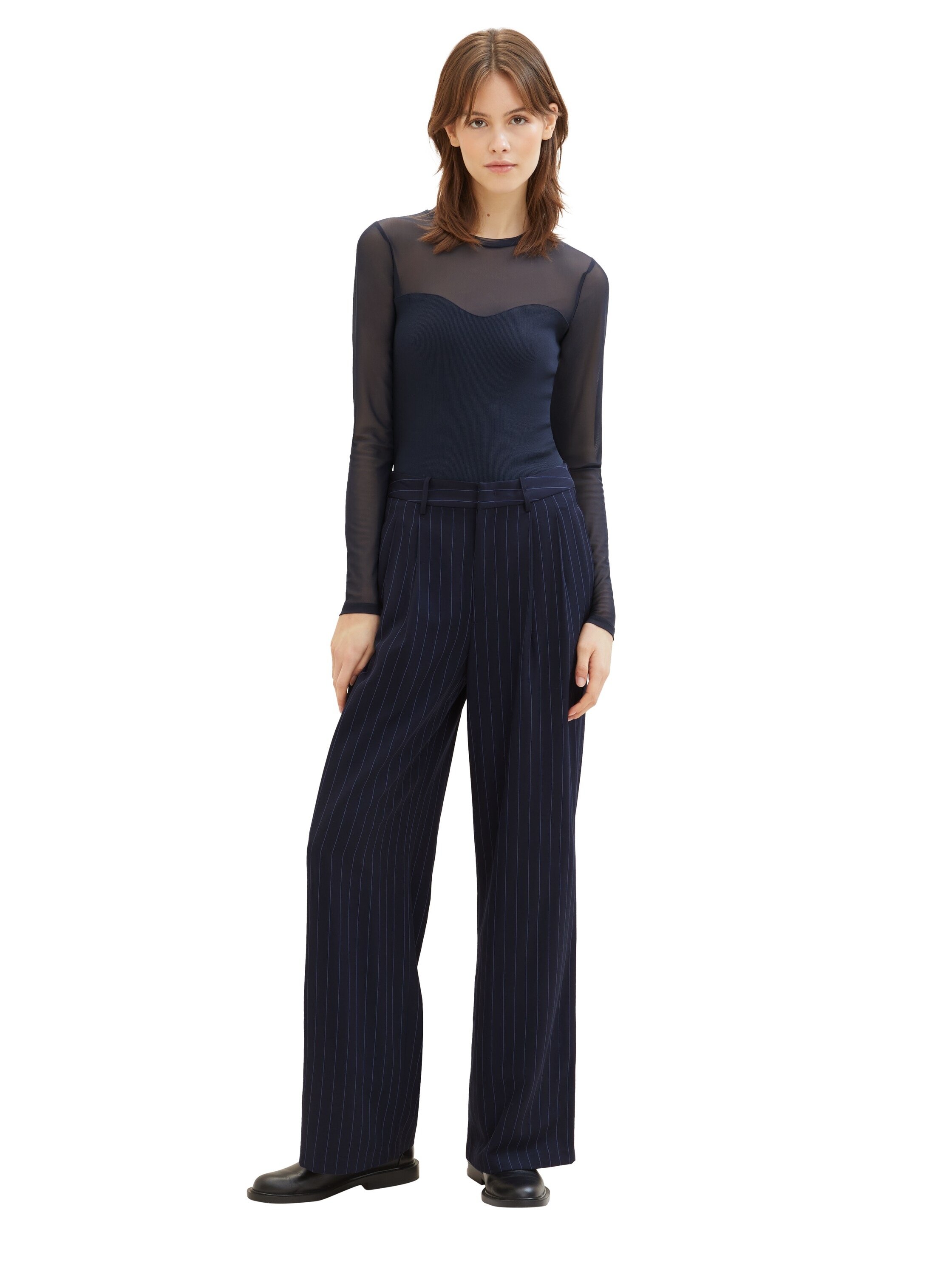 TOM TAILOR Denim Langarmshirt, mit Mesh und Elasthan