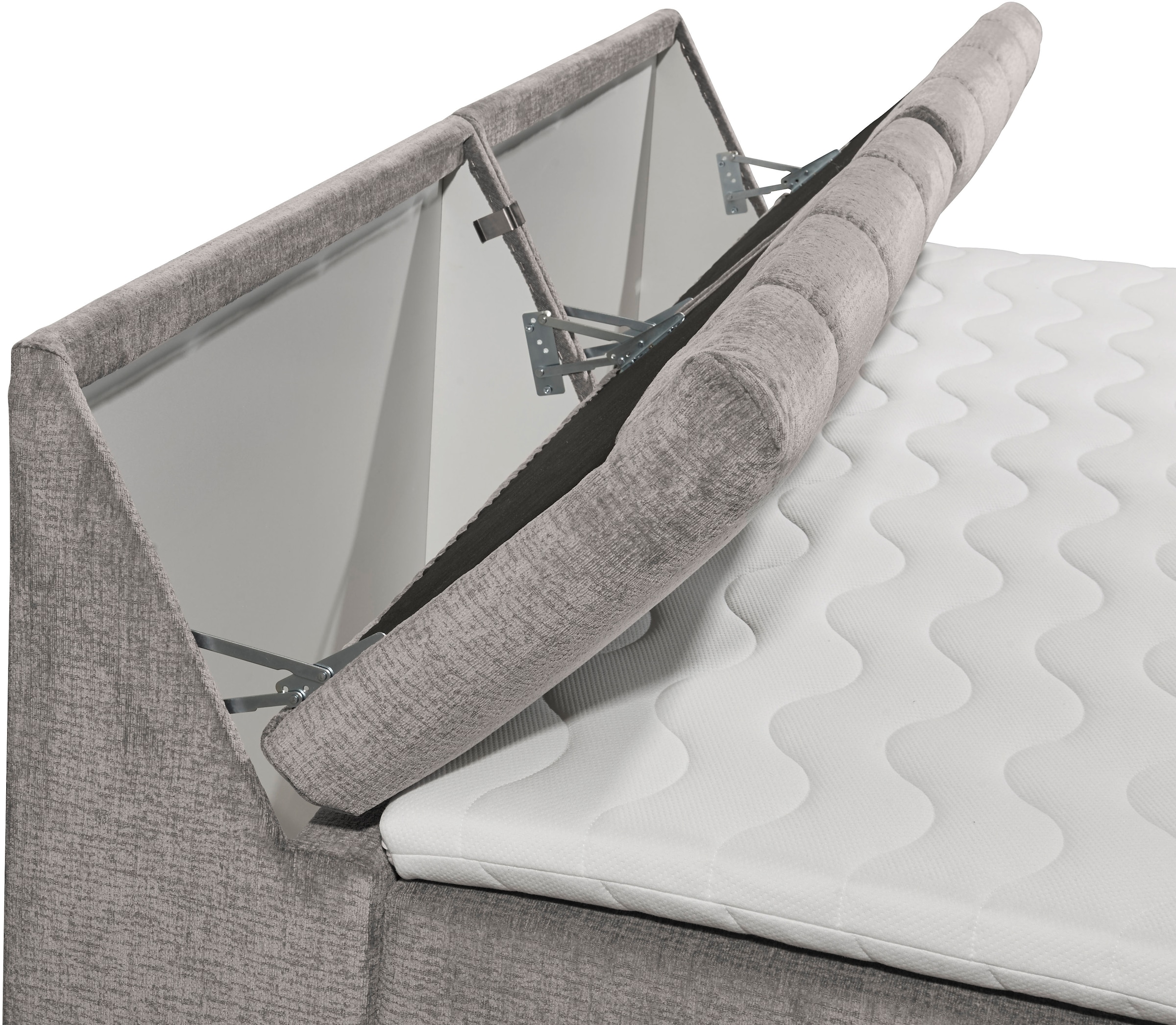 ED EXCITING DESIGN Boxspringbett »Elkford, Familienbett in der Größe 240x200cm« inkl. Stauraum im Kopfteil