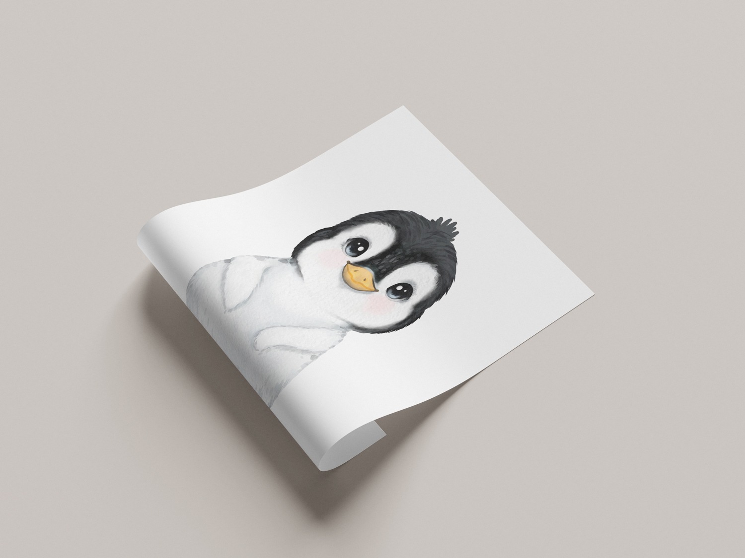 Lüttenhütt Poster »Süßer Pinguin«, Fantasy-Pinguine-Tiere, (1 St.), HD Premium Druck