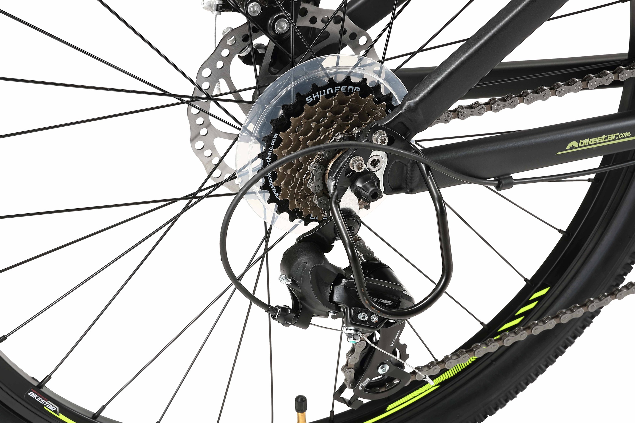 Bikestar Mountainbike, 21 Gang, Shimano, RD-TY300 Schaltwerk, Kettenschaltung, für Damen und Herren, Kettenschaltung