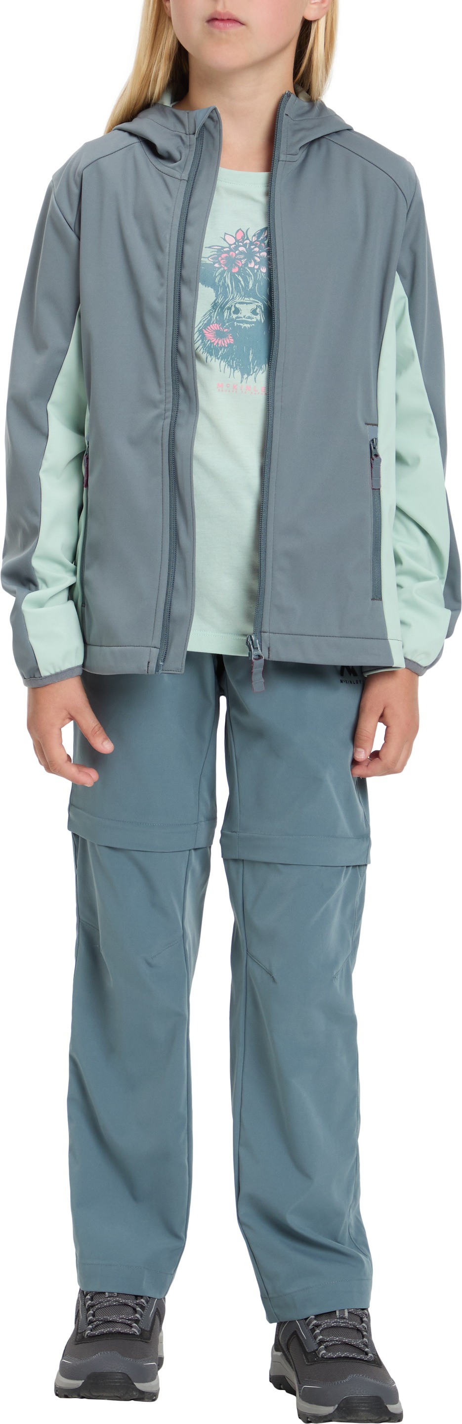 McKINLEY Outdoorjacke »DA.-UNTERJACKE ABE LT G« mit Kapuze mit kontrastfarbigen Einsätzen und Reißverschlüssen